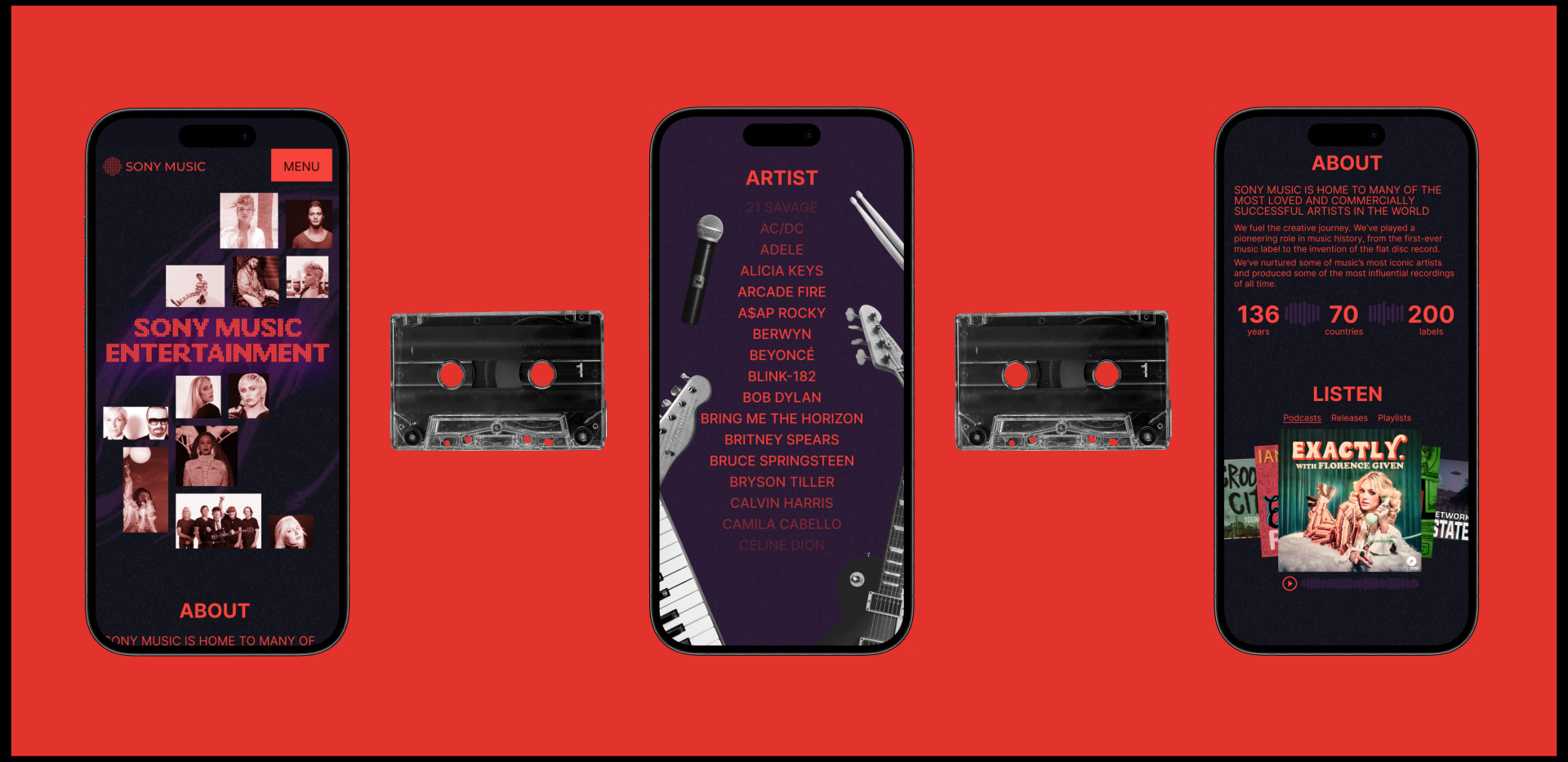 Sony Music | Corporate website redesign — Изображение №3 — Интерфейсы, Брендинг на Dprofile