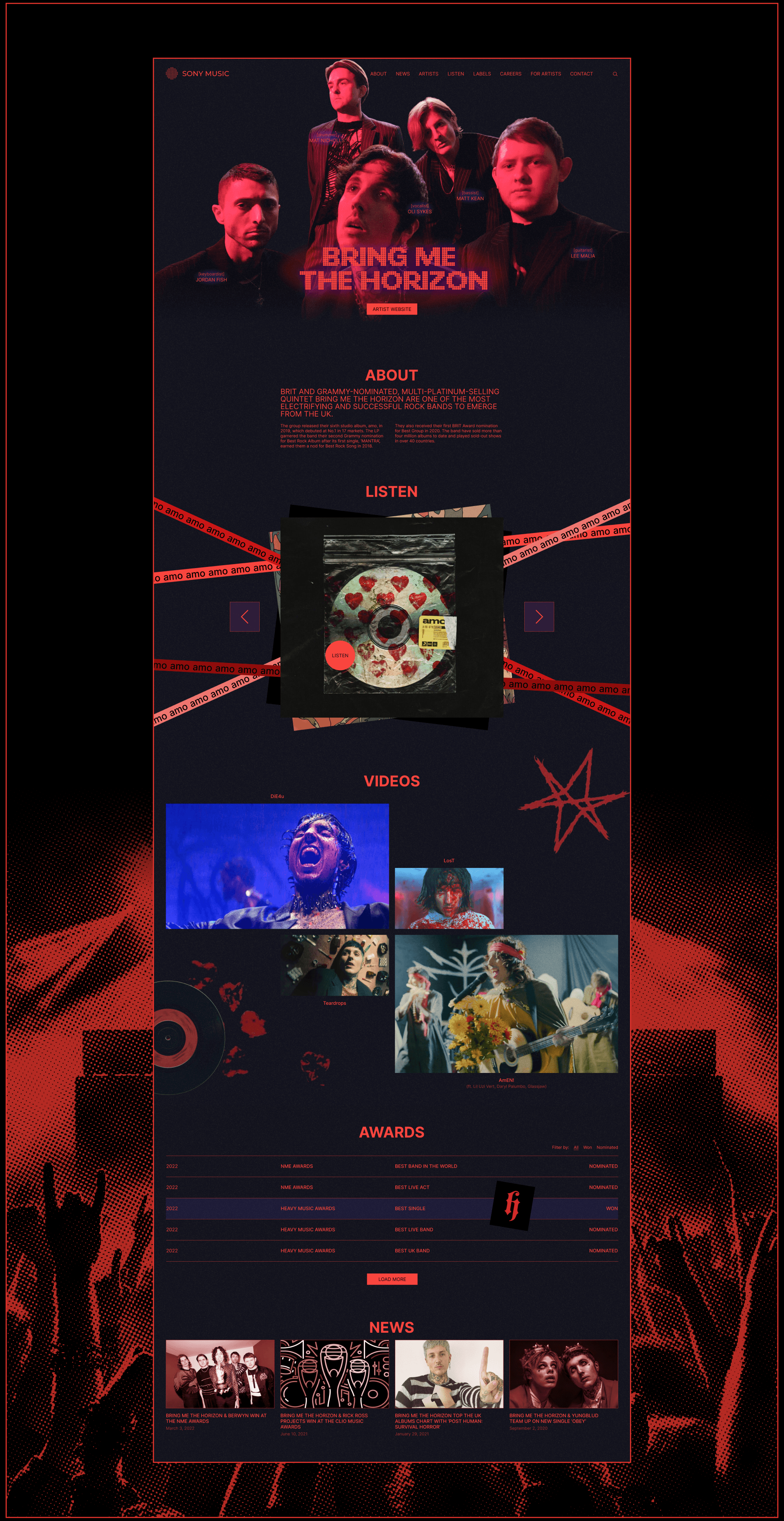 Sony Music | Corporate website redesign — Изображение №8 — Интерфейсы, Брендинг на Dprofile