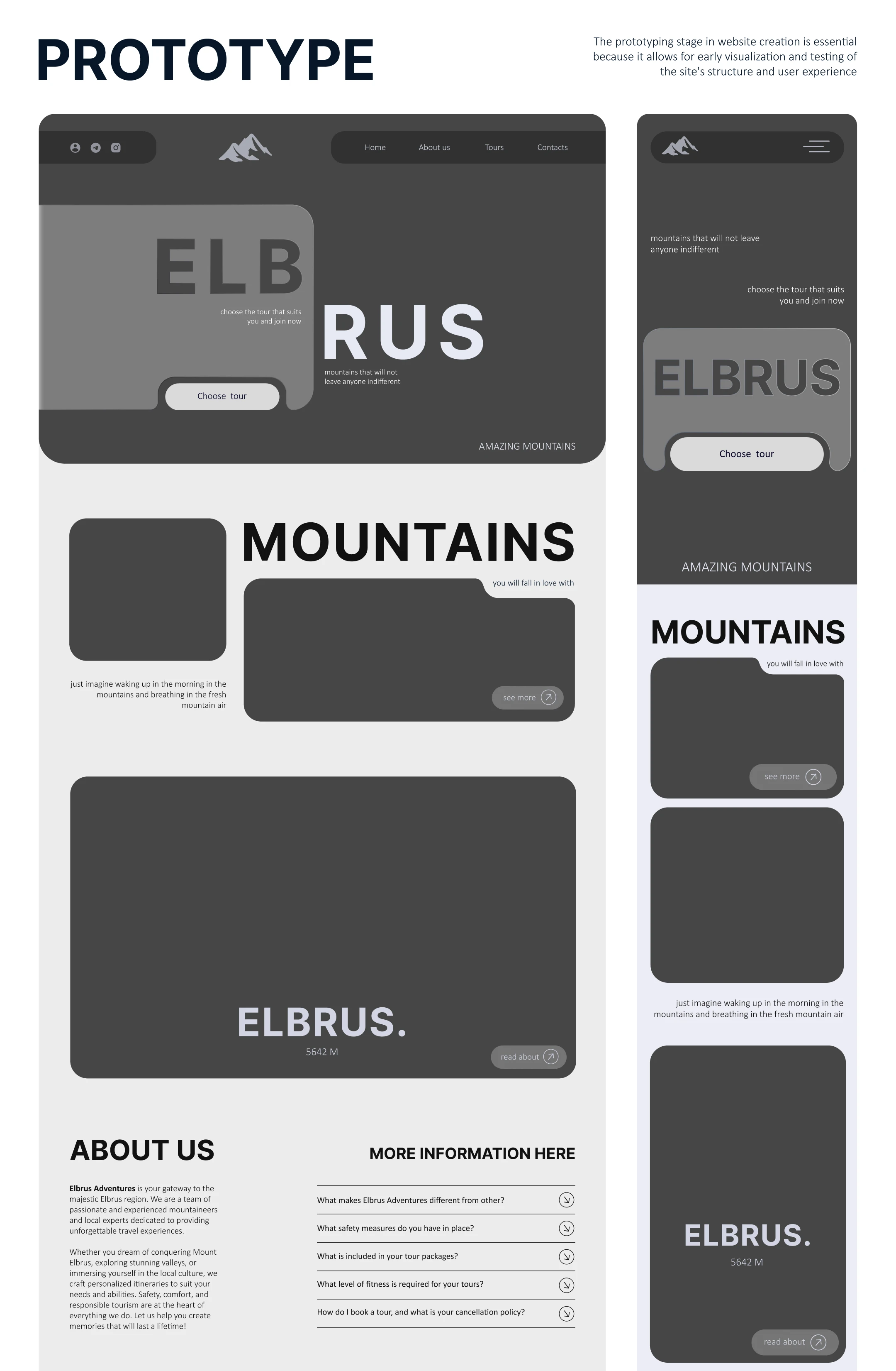 Web-design for Elbrus tour agency | UI/UX — Изображение №4 — Интерфейсы на Dprofile