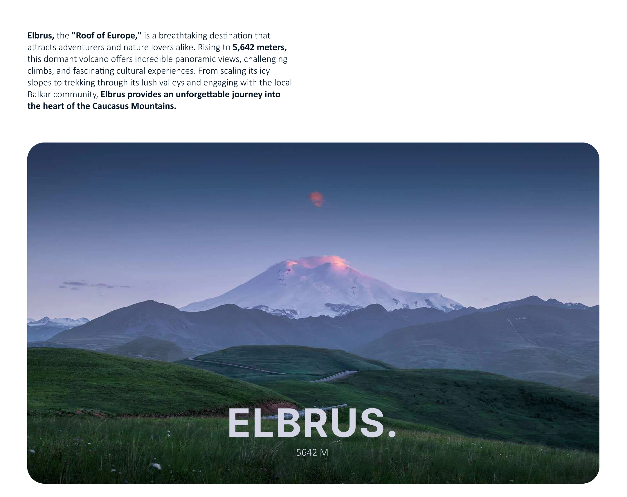 Web-design for Elbrus tour agency | UI/UX — Изображение №2 — Интерфейсы на Dprofile