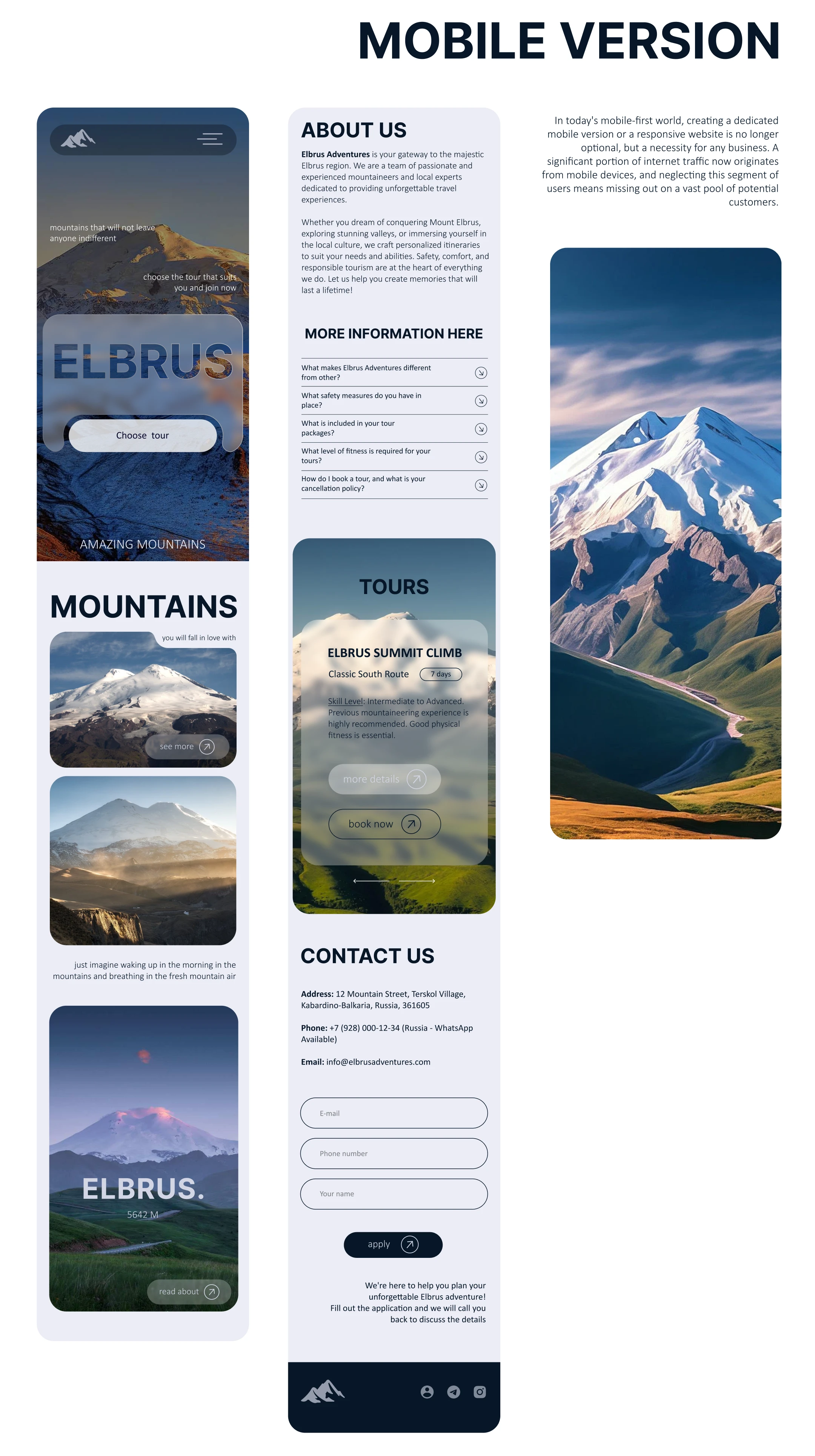 Web-design for Elbrus tour agency | UI/UX — Изображение №9 — Интерфейсы на Dprofile