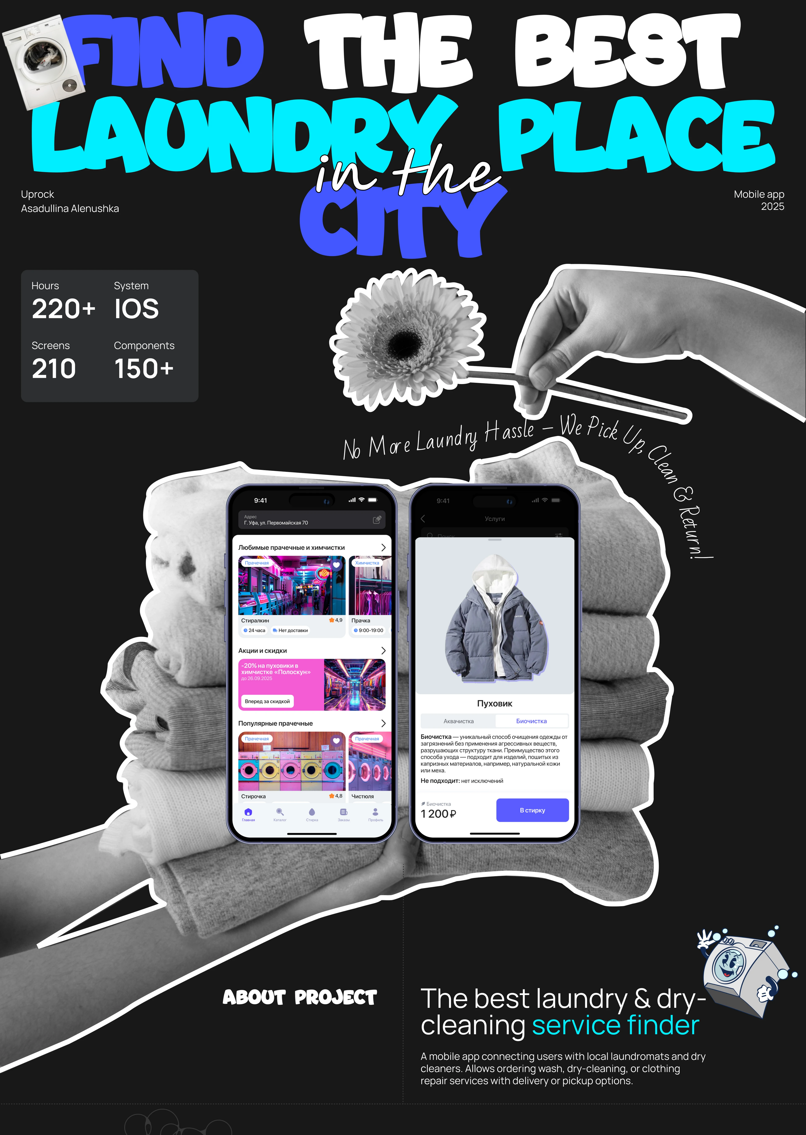 WISH WASH — мобильное приложение для поиска прачечных — Изображение №1 — Интерфейсы на Dprofile