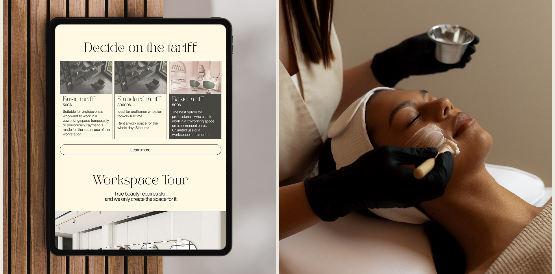 Бьюти-коворкинг "Beauty Haven" — Изображение №5 — Интерфейсы, Графика на Dprofile