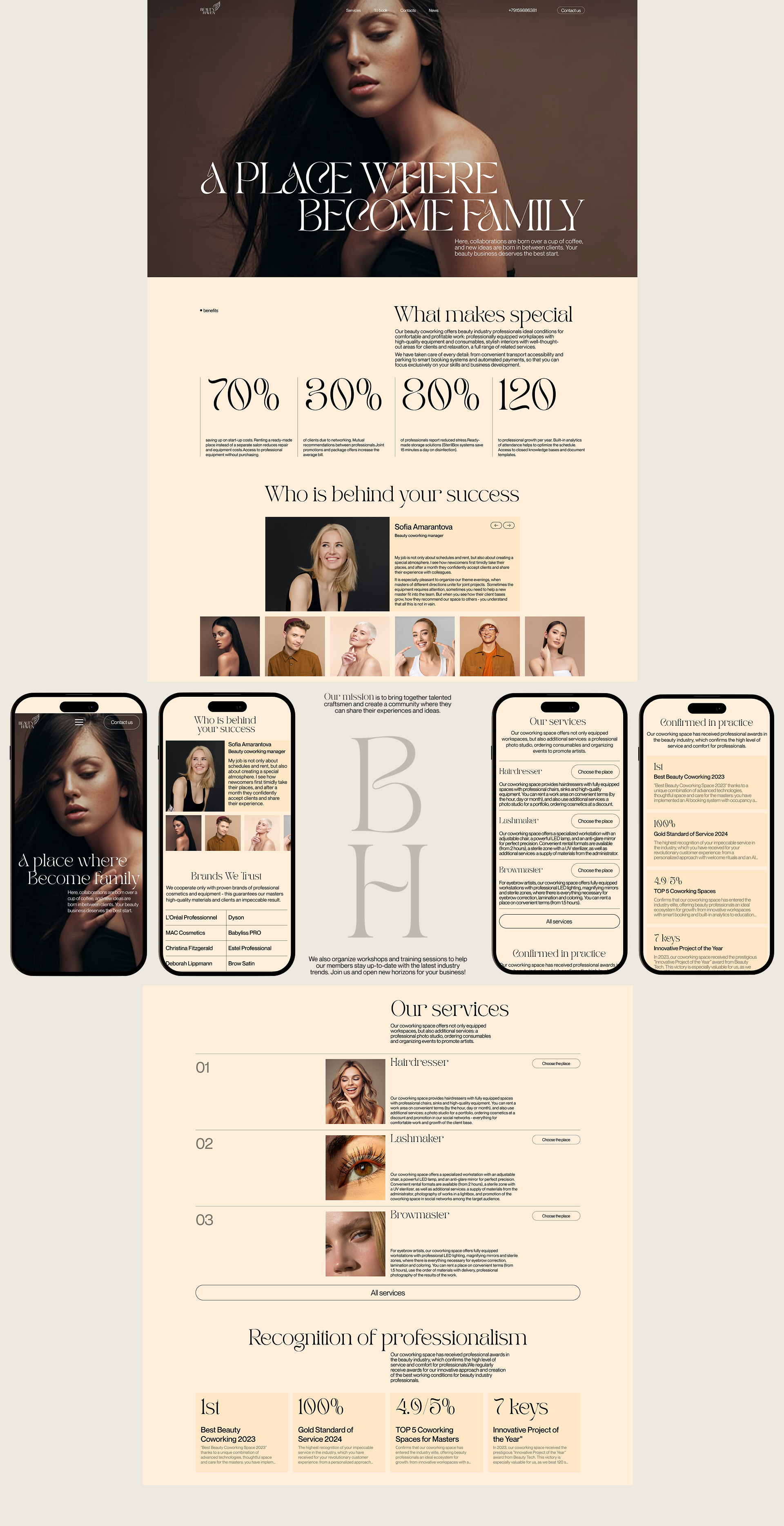 Бьюти-коворкинг "Beauty Haven" — Изображение №15 — Интерфейсы, Графика на Dprofile