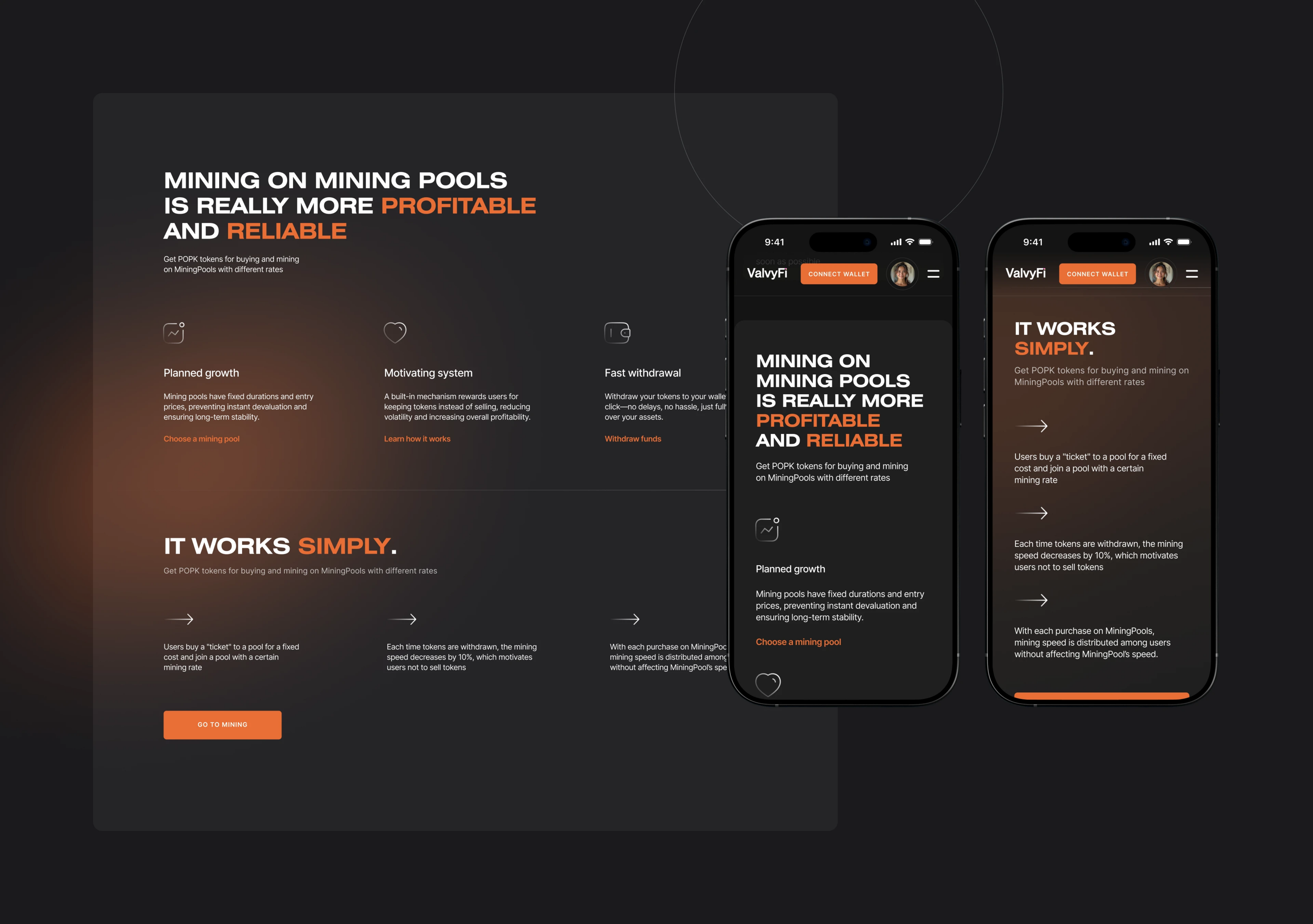ValvyFi - Promo page unveils ITO model / Fintech — Изображение №6 — Интерфейсы, Анимация на Dprofile
