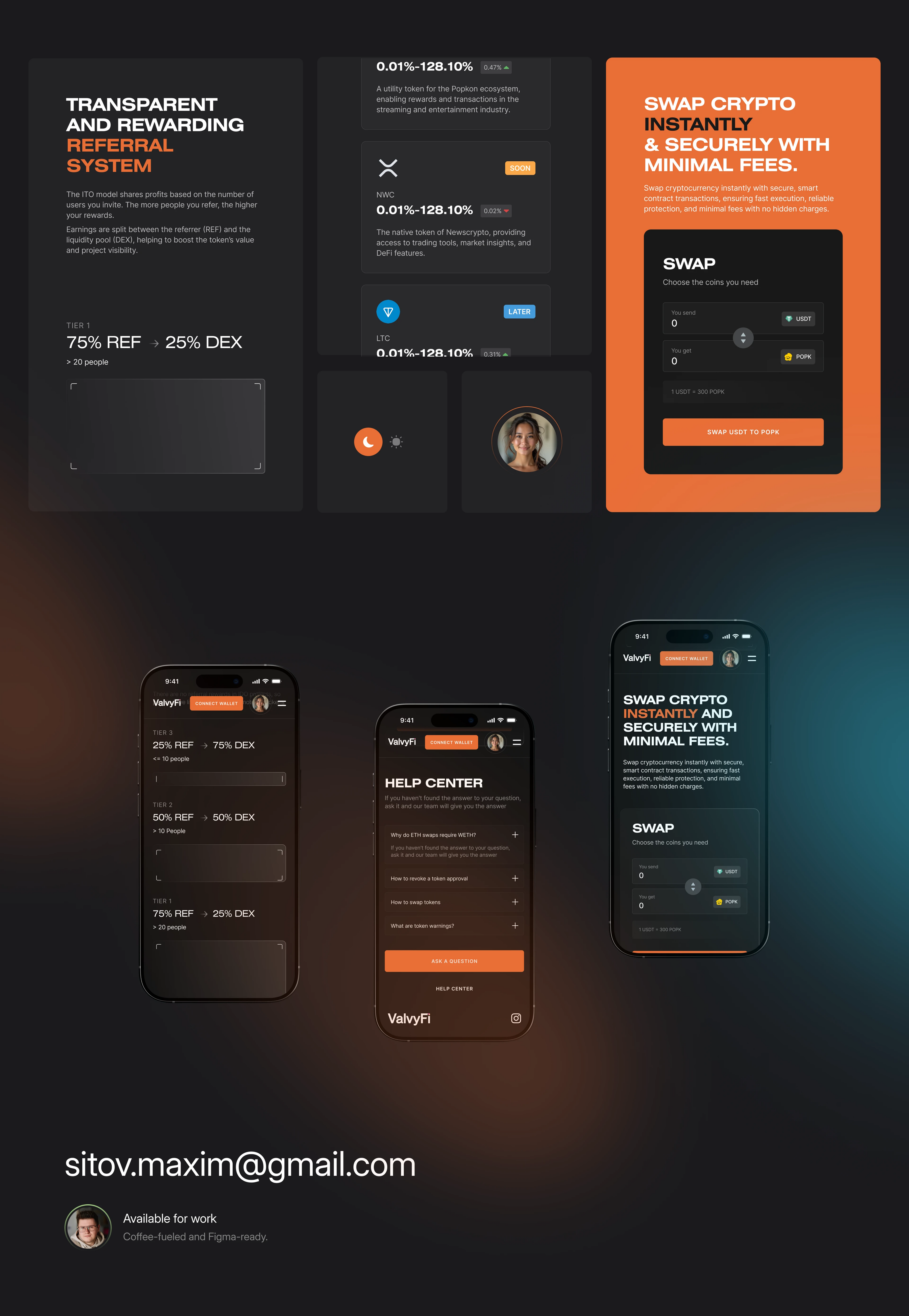 ValvyFi - Promo page unveils ITO model / Fintech — Изображение №11 — Интерфейсы, Анимация на Dprofile