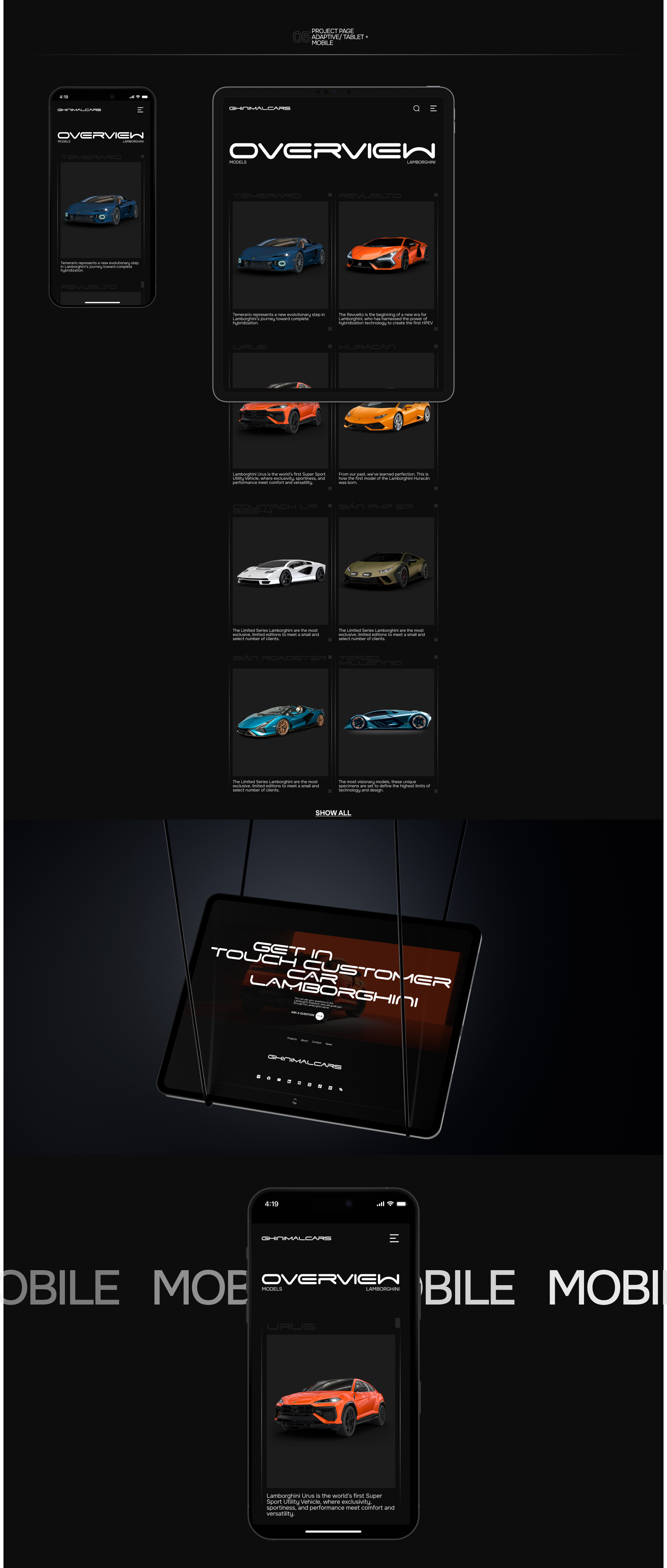 Lamborghini GINIMALCARS | Corporate Website — Изображение №6 — Интерфейсы на Dprofile