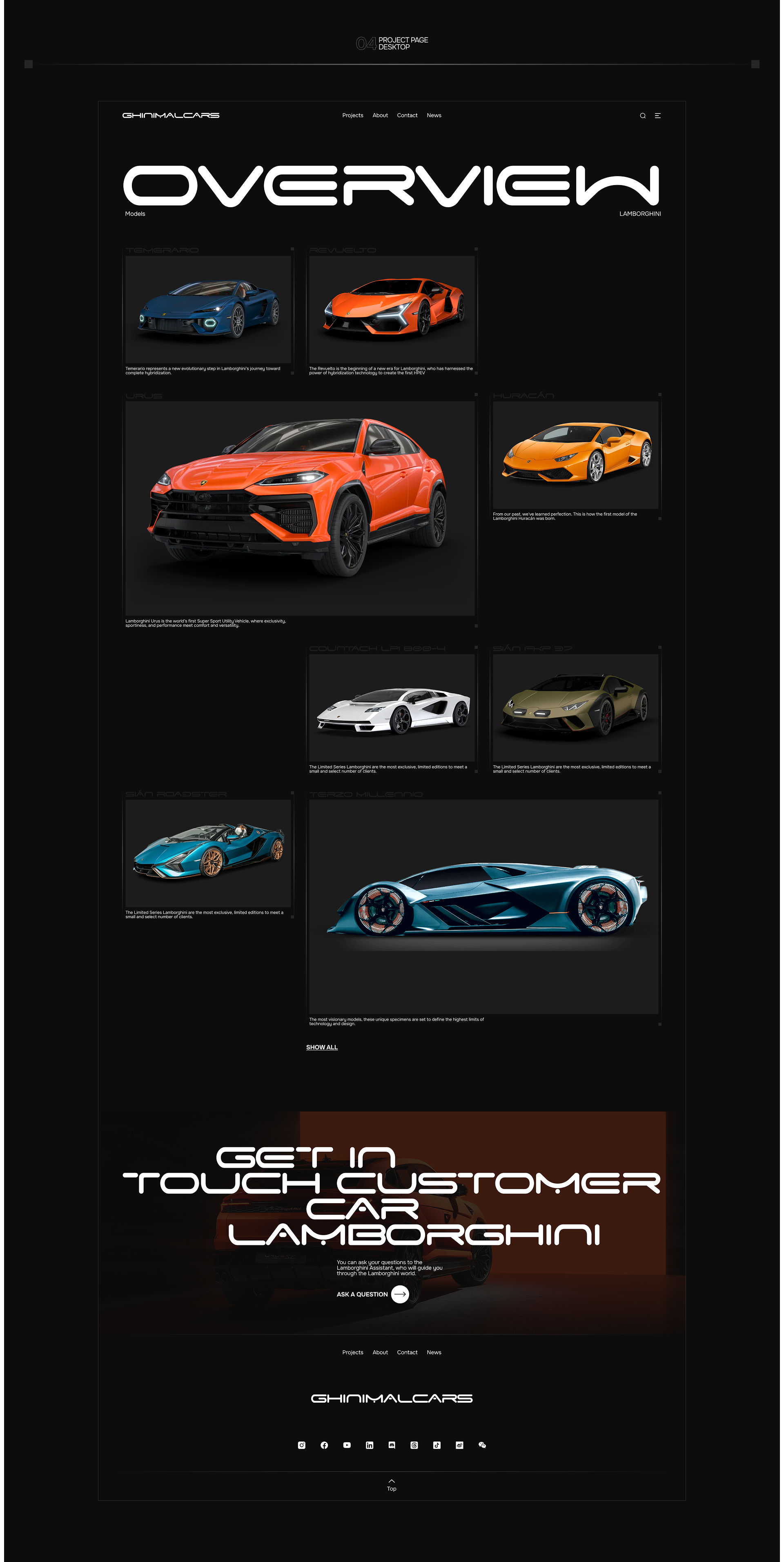 Lamborghini GINIMALCARS | Corporate Website — Изображение №5 — Интерфейсы на Dprofile