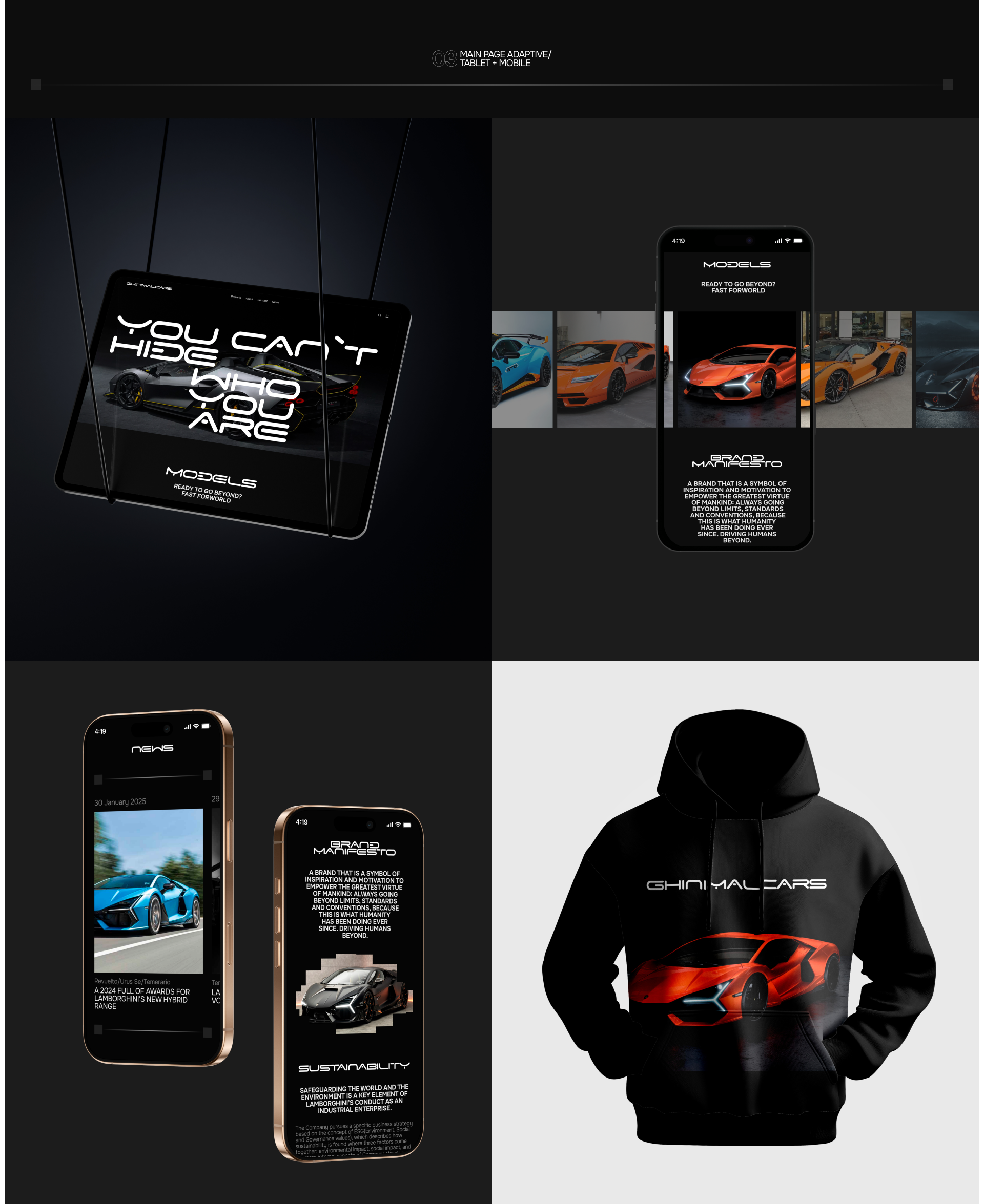 Lamborghini GINIMALCARS | Corporate Website — Изображение №4 — Интерфейсы на Dprofile