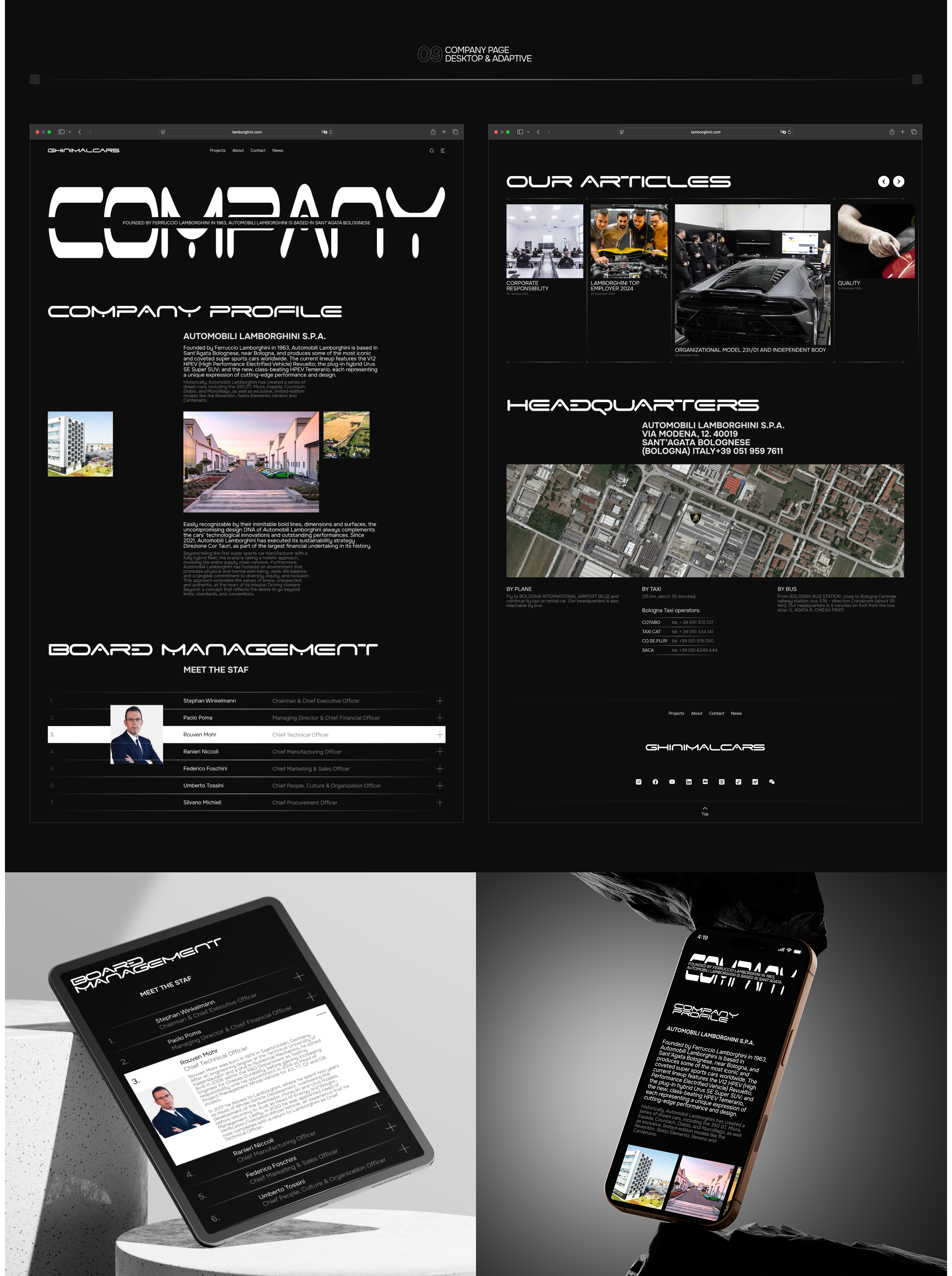 Lamborghini GINIMALCARS | Corporate Website — Изображение №10 — Интерфейсы на Dprofile
