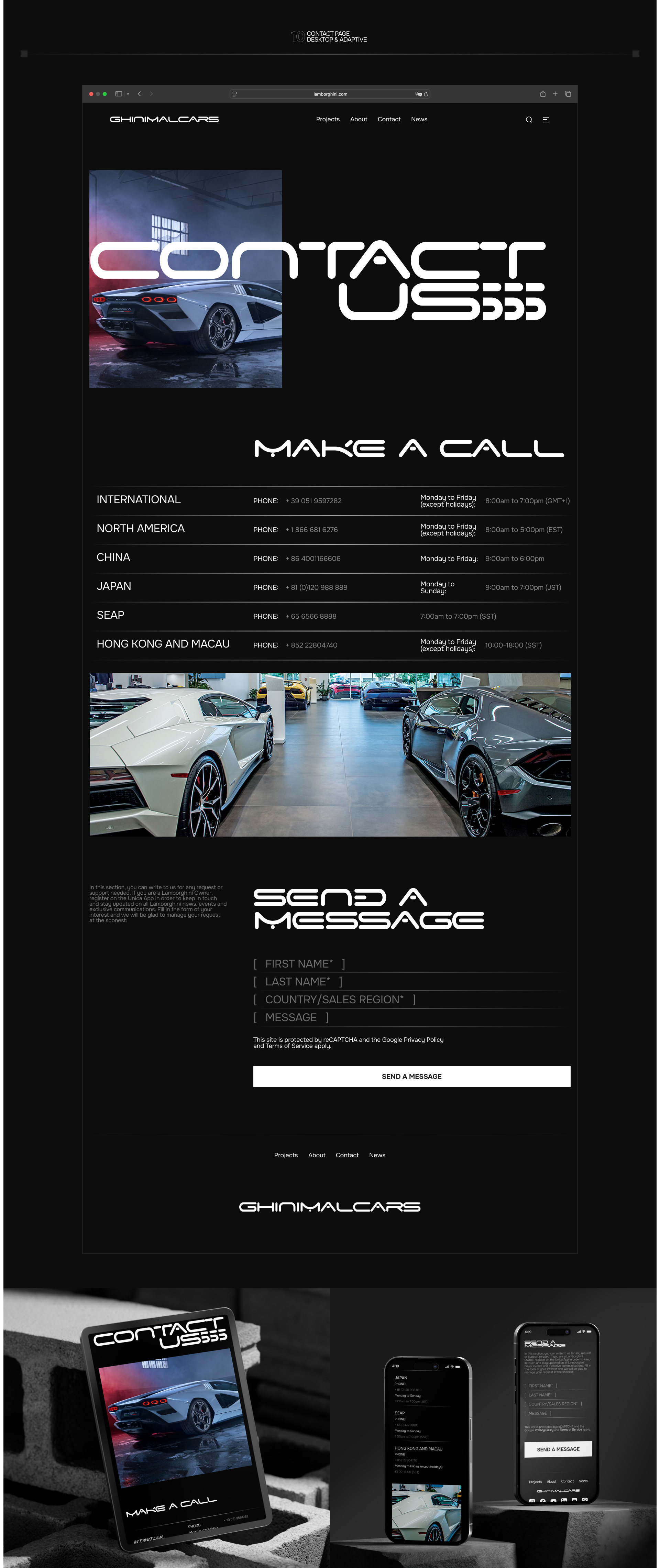 Lamborghini GINIMALCARS | Corporate Website — Изображение №11 — Интерфейсы на Dprofile