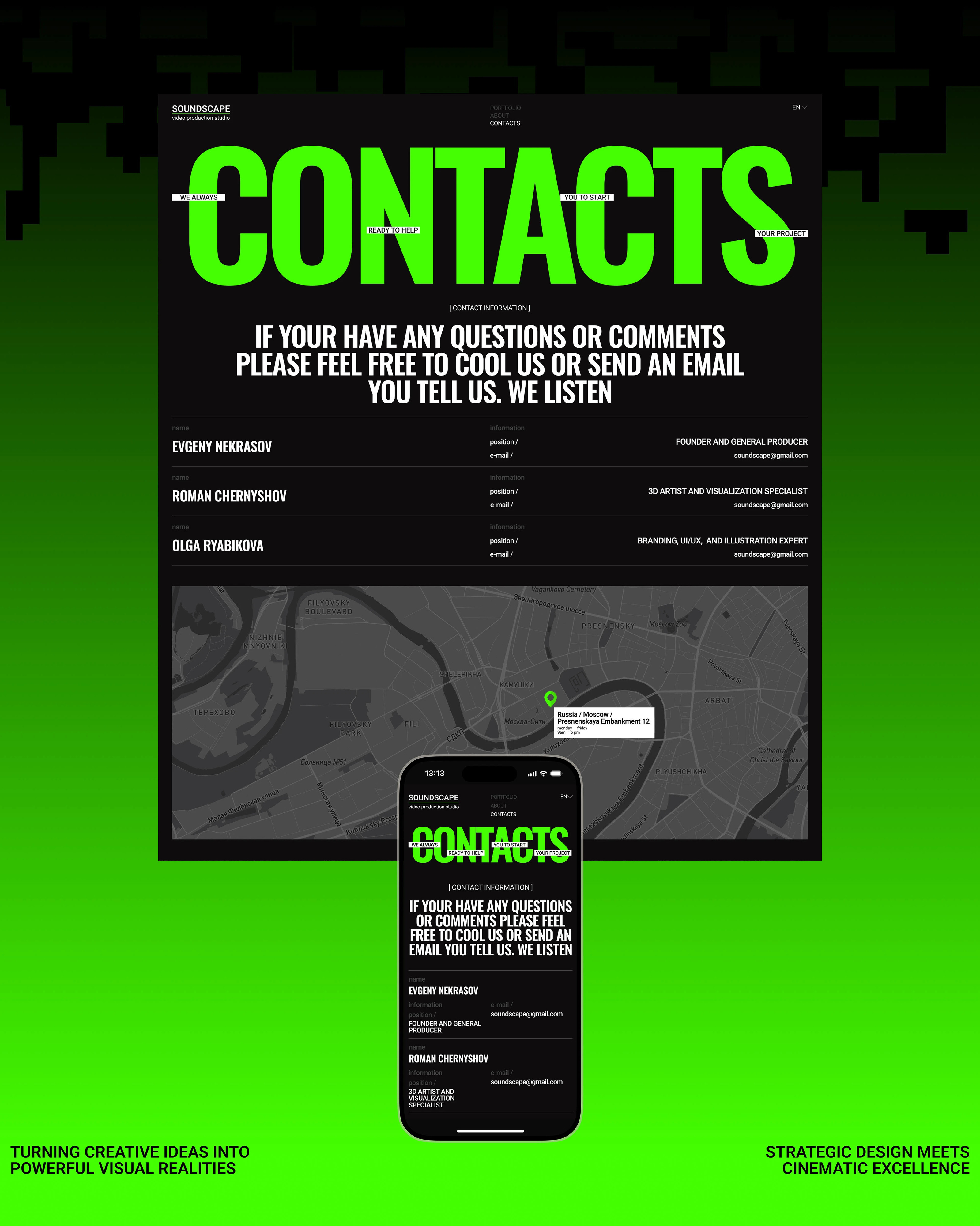 Website design l Soundscape: video production studio — Изображение №10 — Интерфейсы, Анимация на Dprofile