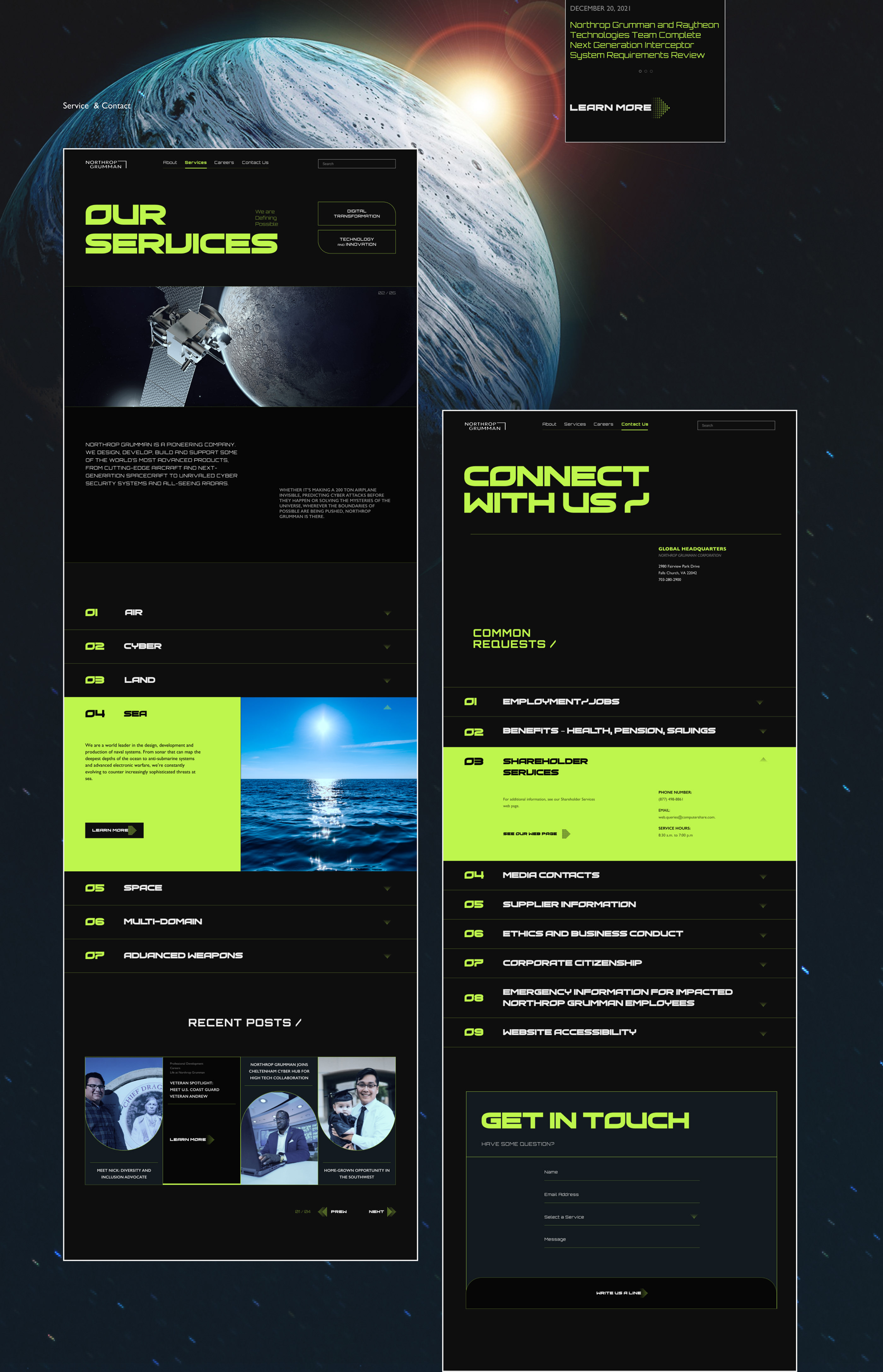 Corporate Website Redesign NORTHROP GRUMMAN — Изображение №5 — Интерфейсы на Dprofile