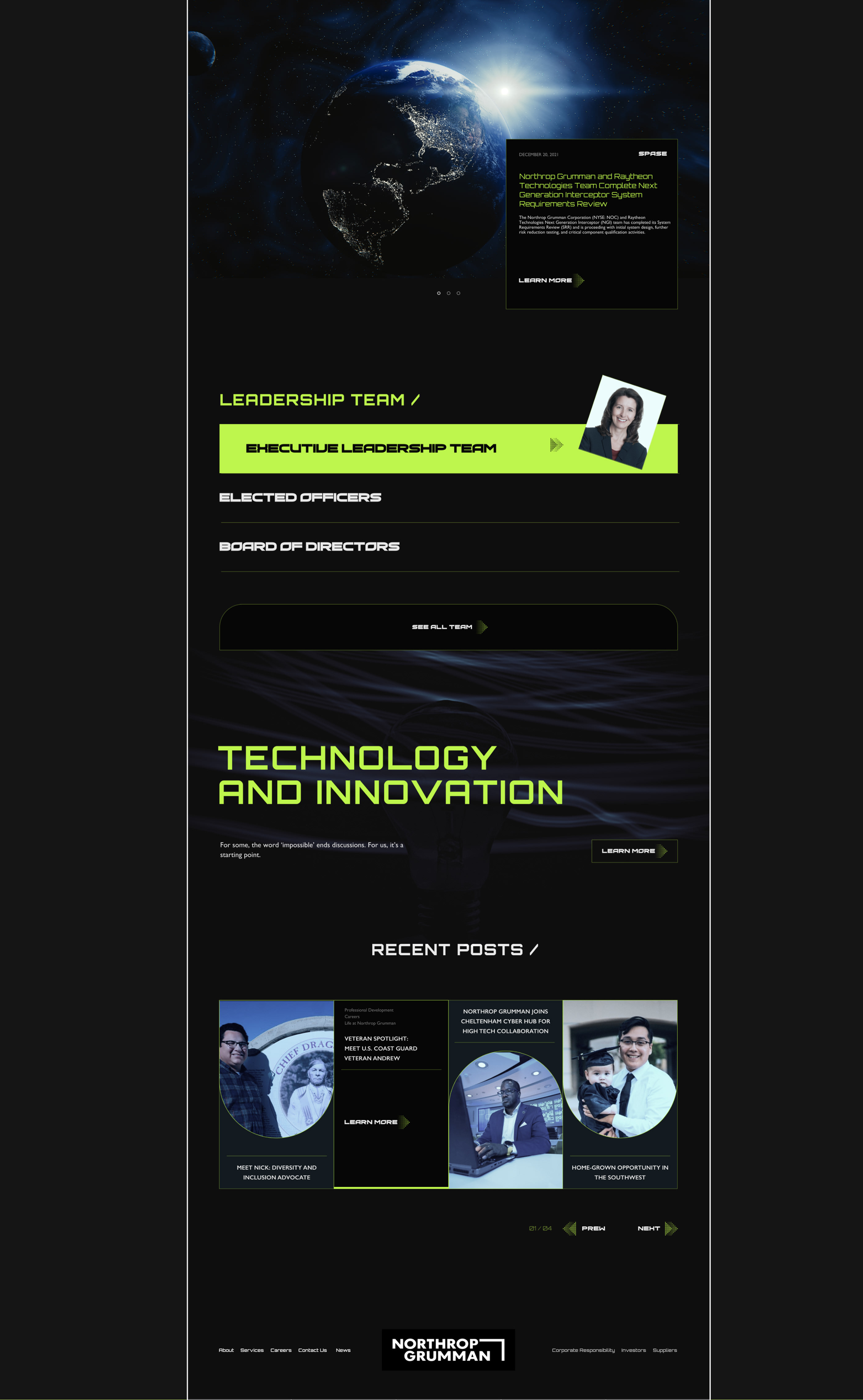 Corporate Website Redesign NORTHROP GRUMMAN — Изображение №3 — Интерфейсы на Dprofile