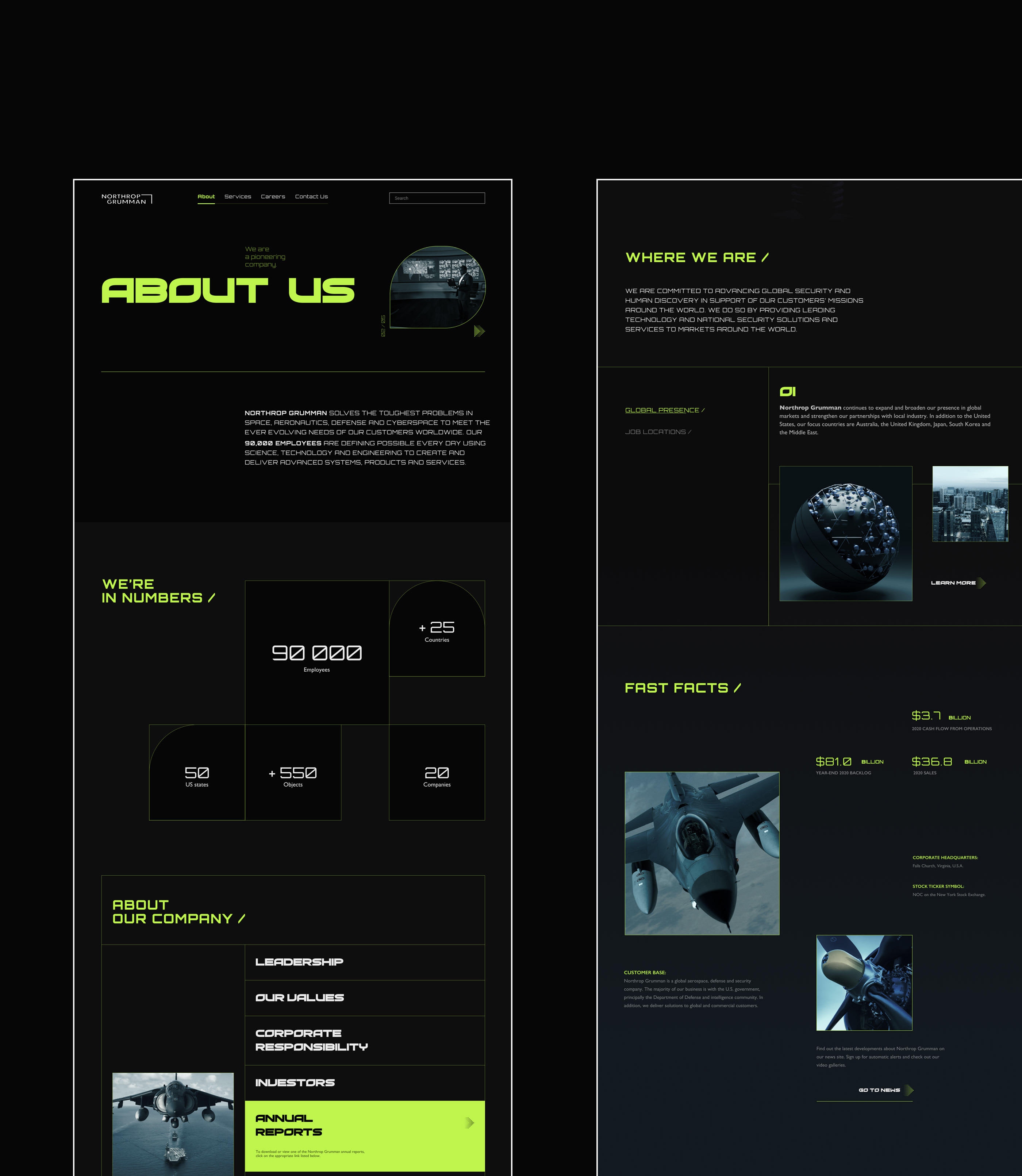 Corporate Website Redesign NORTHROP GRUMMAN — Изображение №7 — Интерфейсы на Dprofile