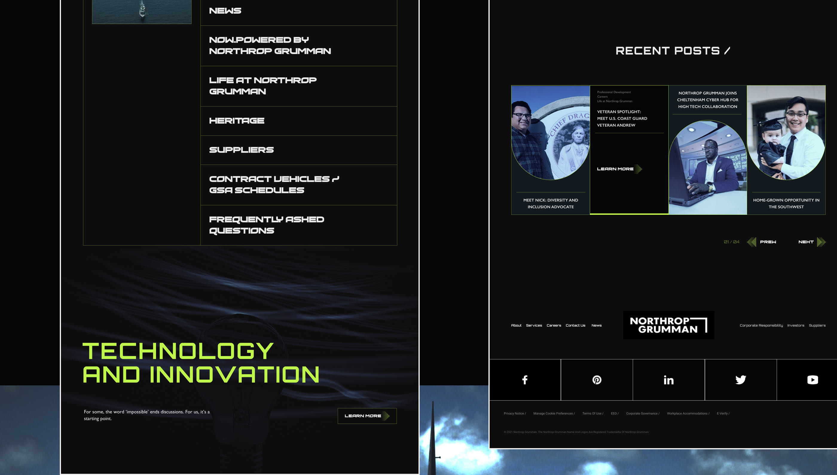 Corporate Website Redesign NORTHROP GRUMMAN — Изображение №8 — Интерфейсы на Dprofile