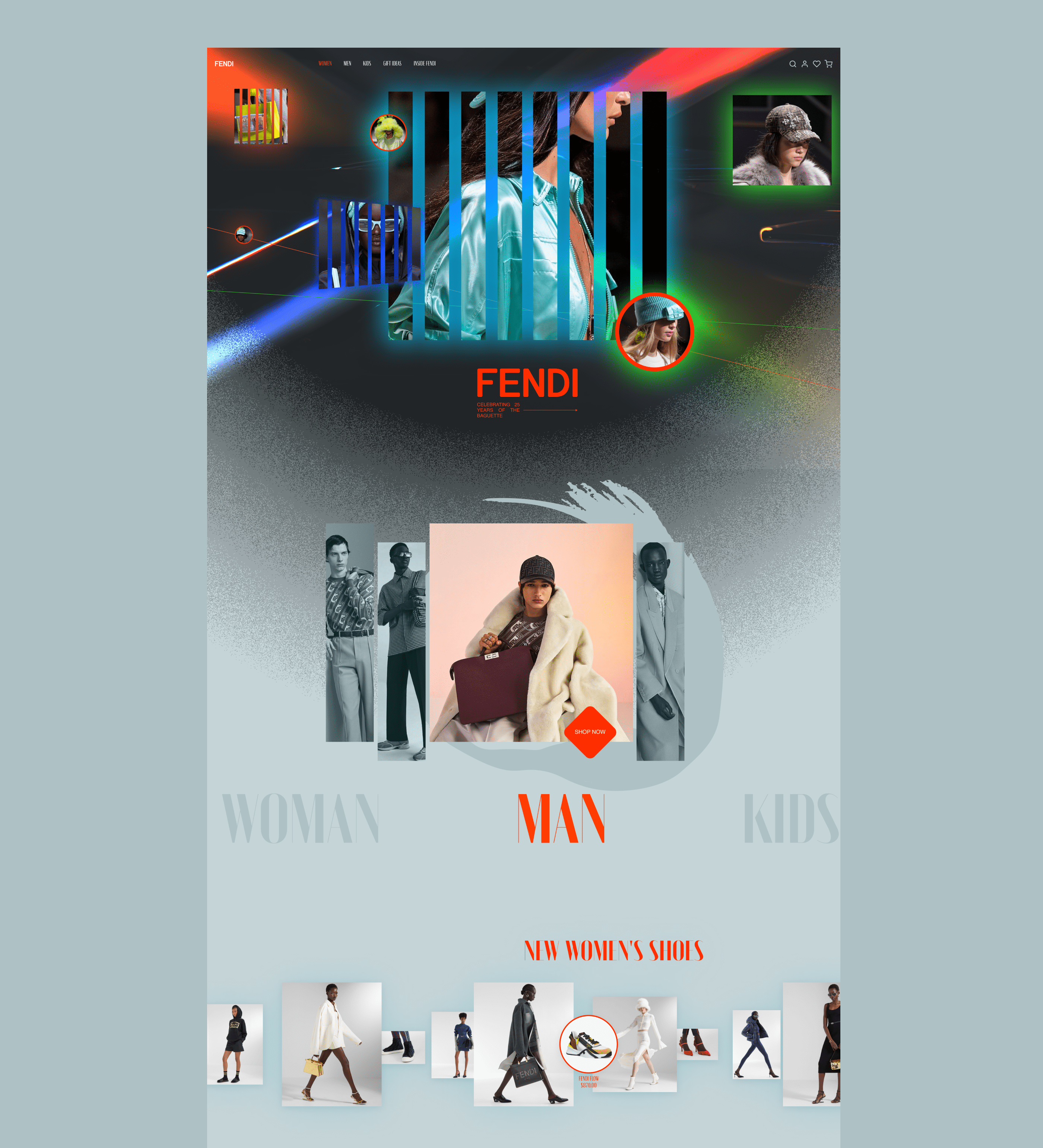 FENDI - Redesign concept e-commerce — Изображение №2 — Интерфейсы, Брендинг, Графика на Dprofile
