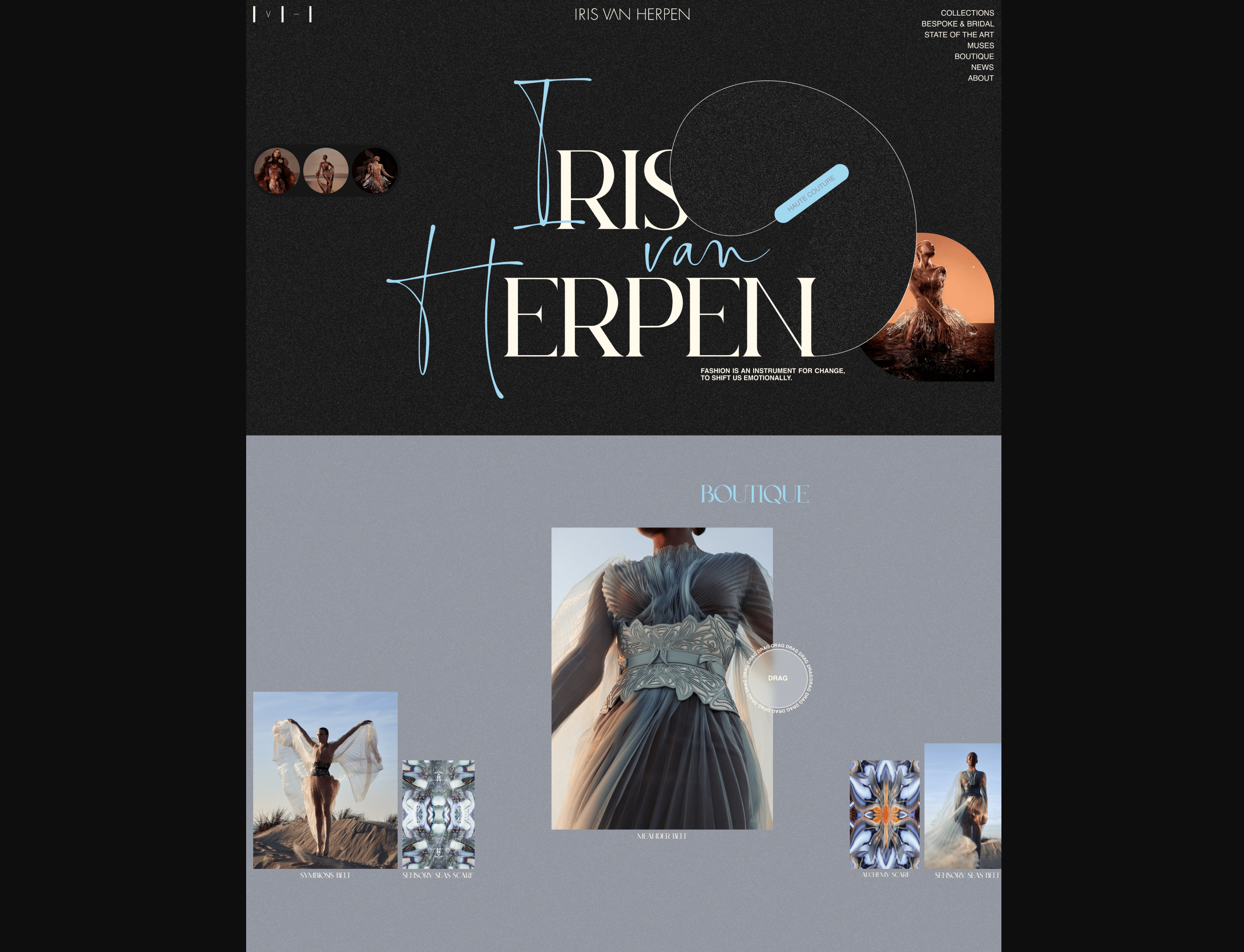 IRIS VAN HERPEN | E-COM — Изображение №2 — Интерфейсы на Dprofile