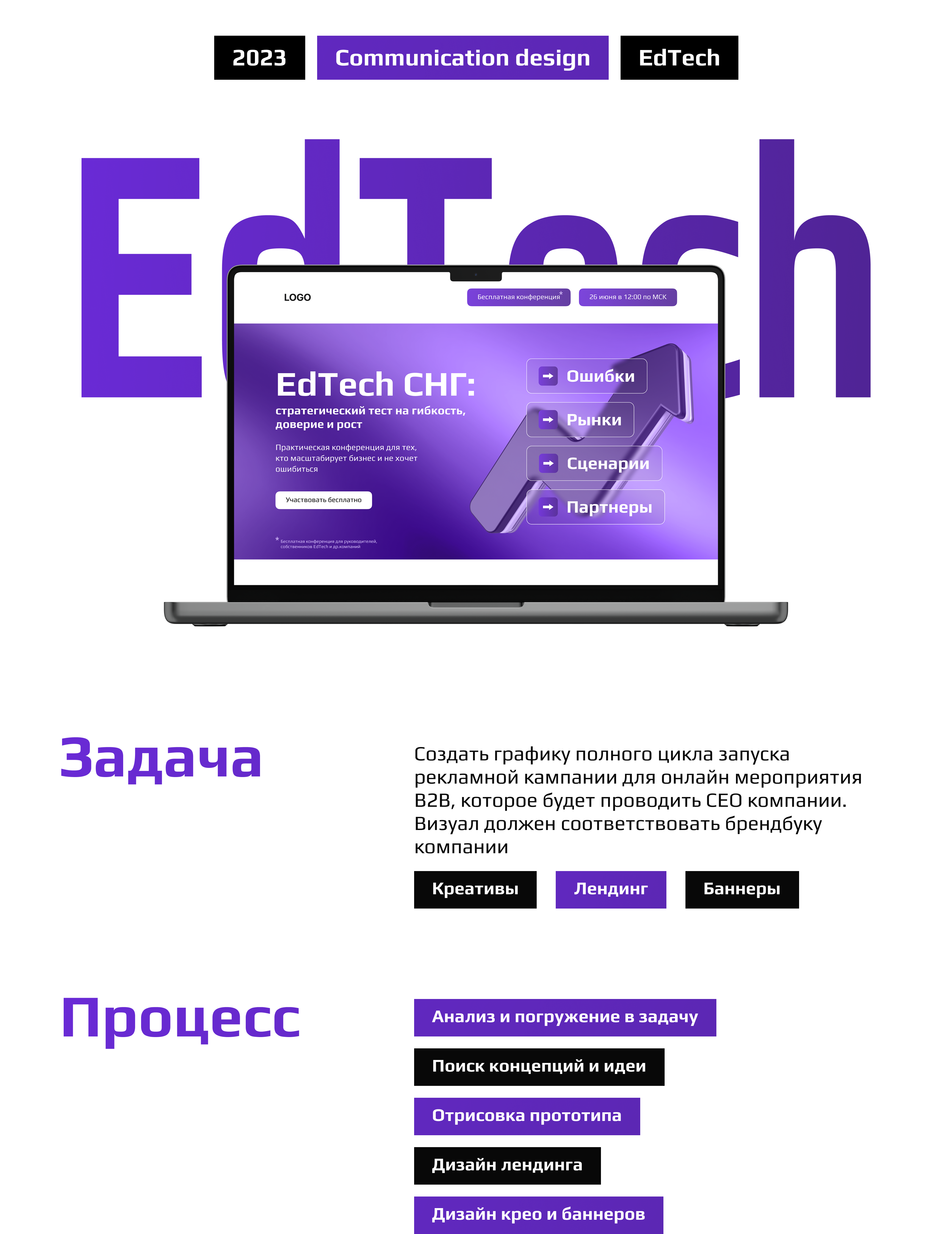 Лендинг и графика для B2B онлайн-мероприятия — Изображение №1 — Интерфейсы, Графика на Dprofile