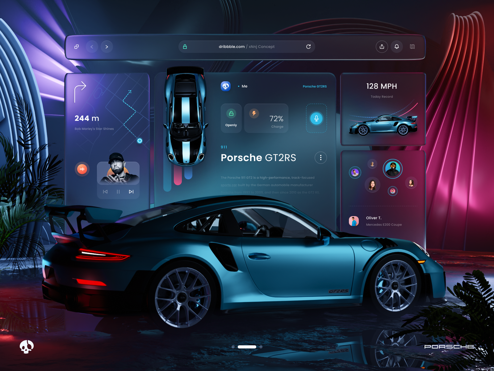 Porsche Car Dashboard UI — Изображение №1 — Интерфейсы, 3D на Dprofile