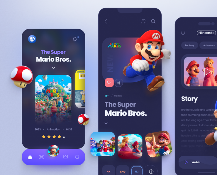 Super Mario App — Интерфейсы, Графика на Dprofile