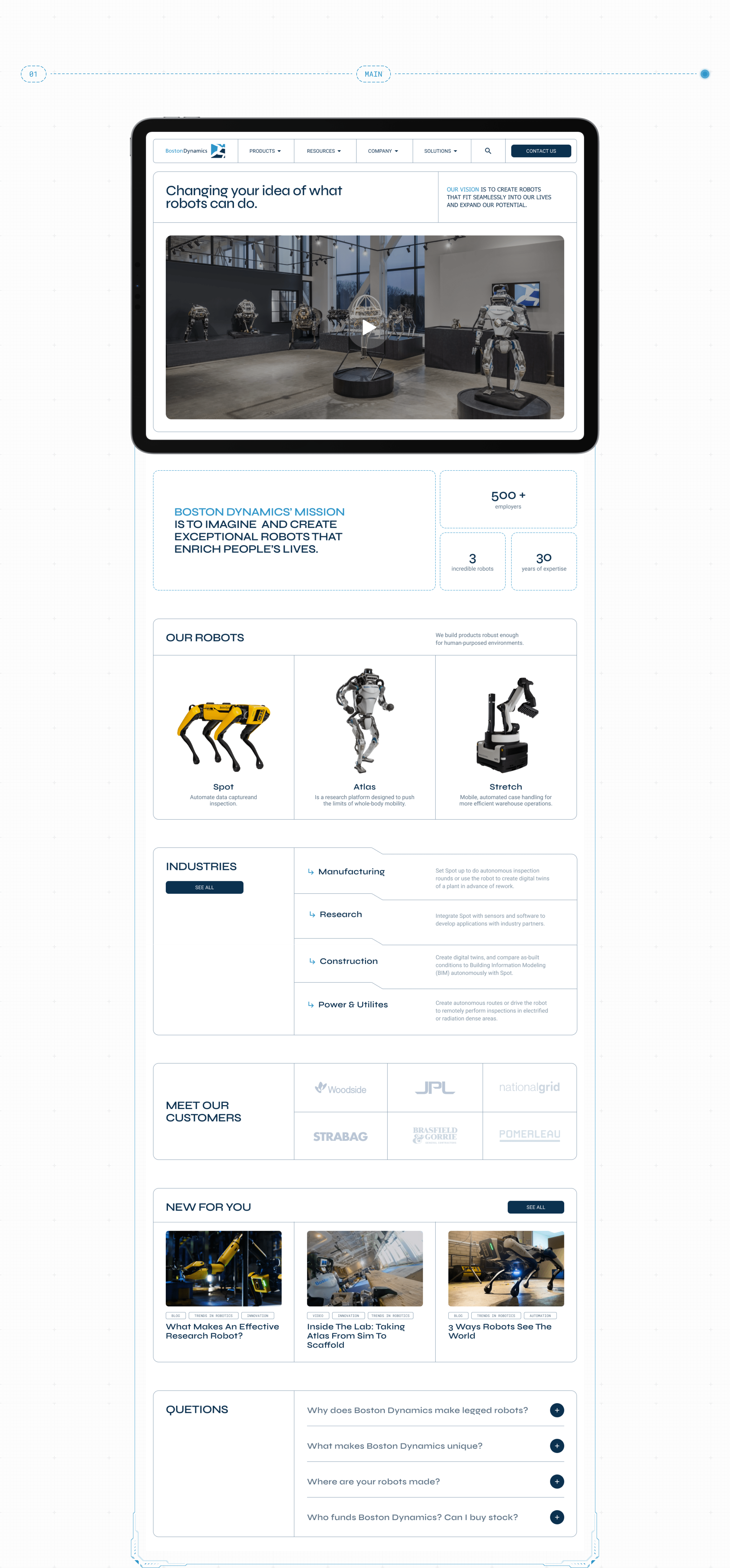 BOSTON DYNAMICS | Corporate Website Redesign — Изображение №2 — Интерфейсы, Графика на Dprofile