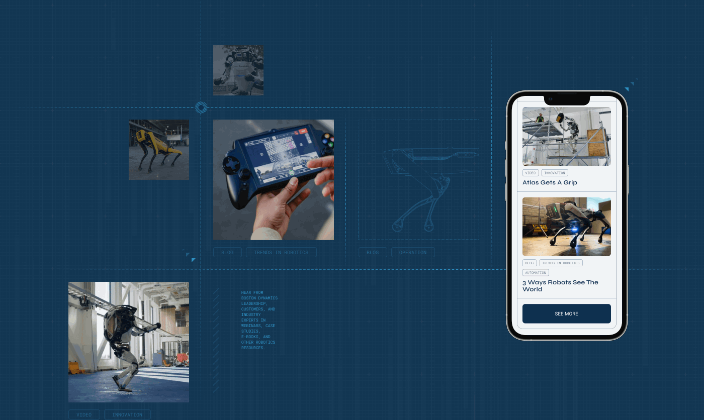 BOSTON DYNAMICS | Corporate Website Redesign — Изображение №11 — Интерфейсы, Графика на Dprofile