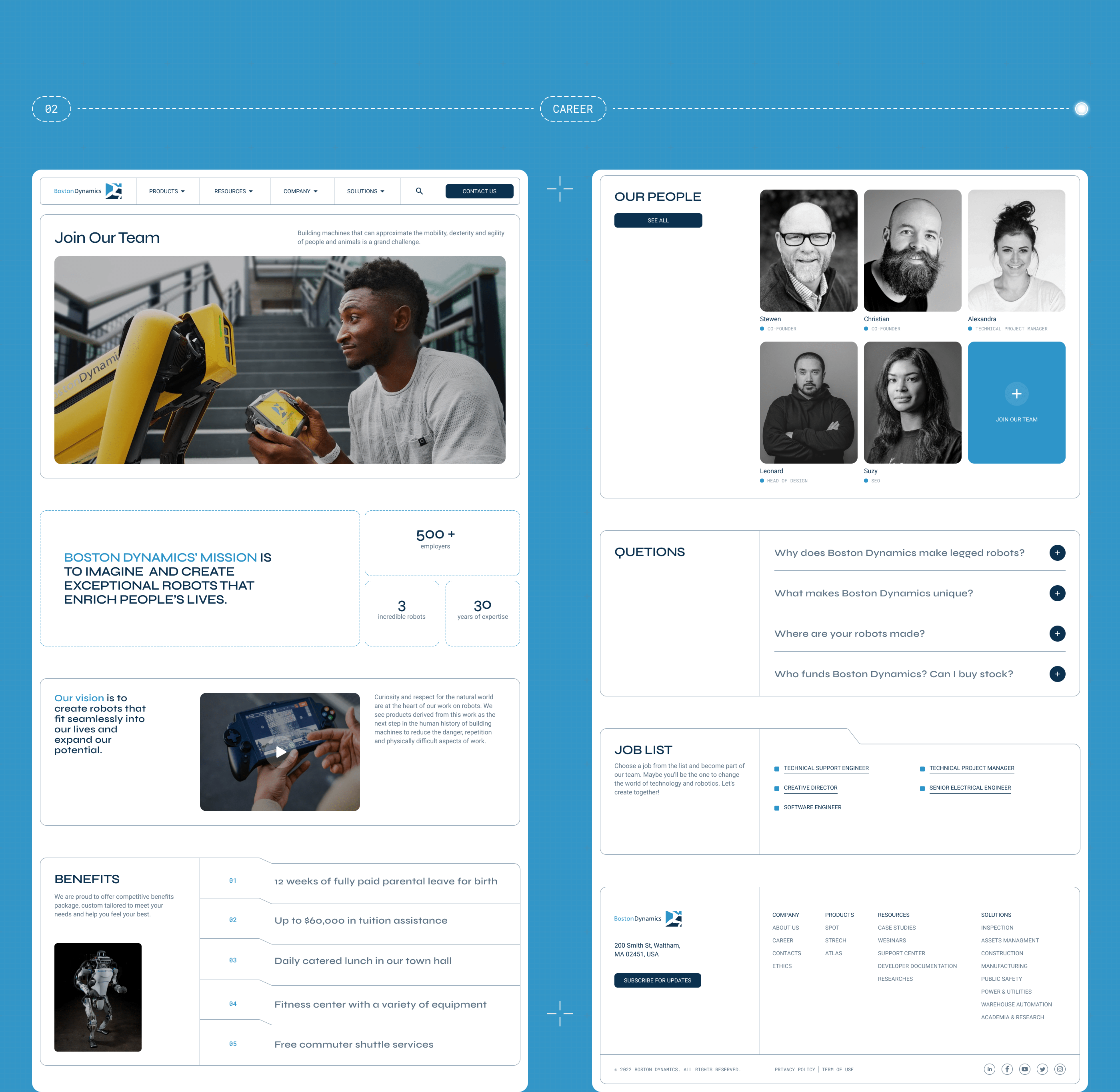 BOSTON DYNAMICS | Corporate Website Redesign — Изображение №4 — Интерфейсы, Графика на Dprofile