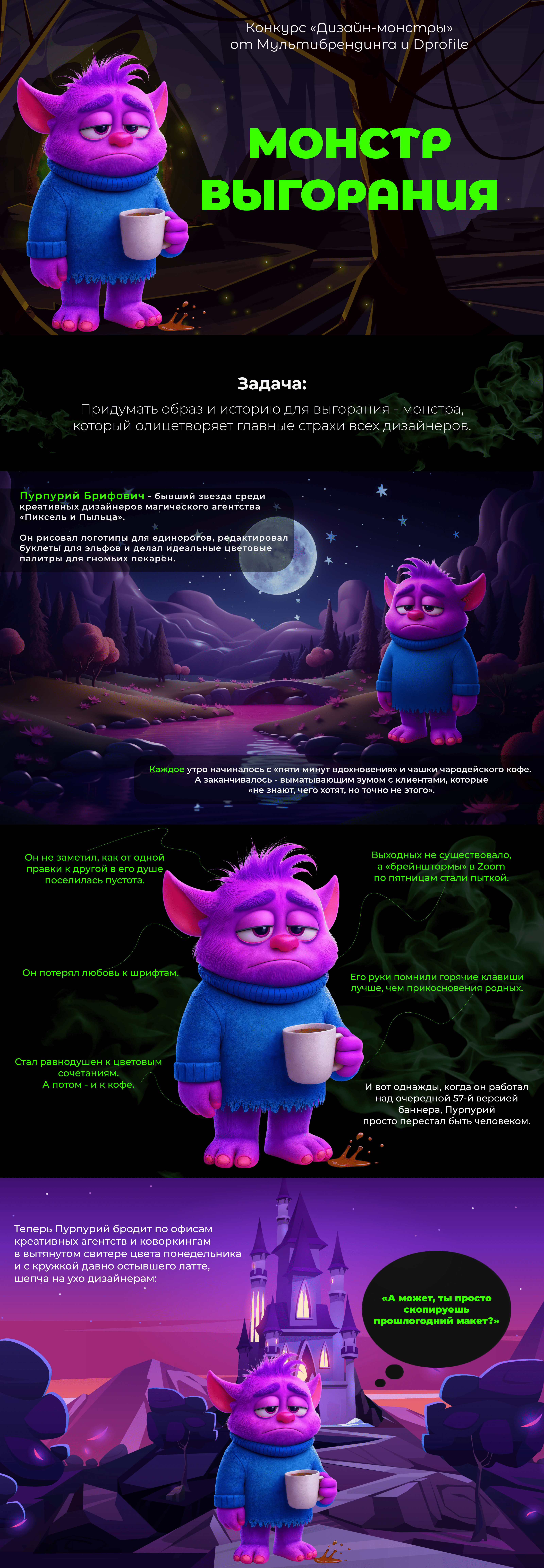 Выгорание. Конкурс Дизайн - Монстры. — Изображение №1 — Брендинг, Иллюстрация на Dprofile