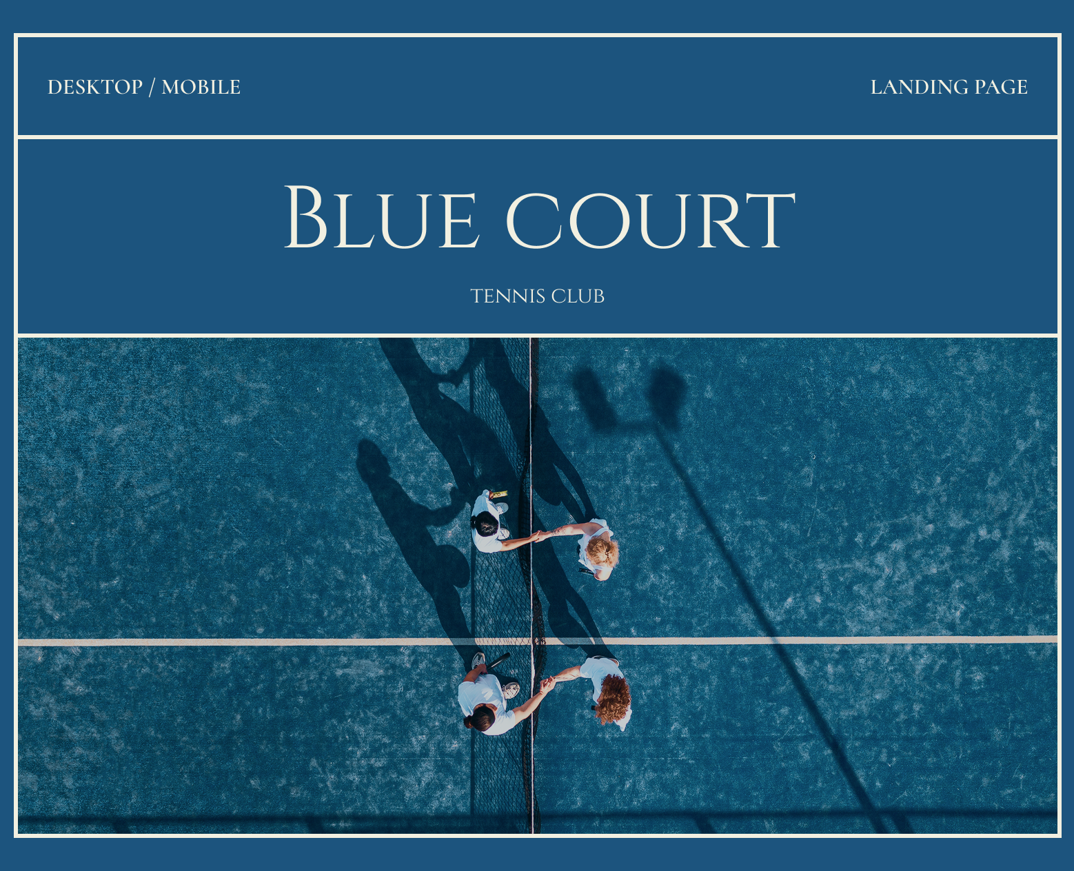 Blue Cort Tennis Club | Landing Page — Интерфейсы на Dprofile