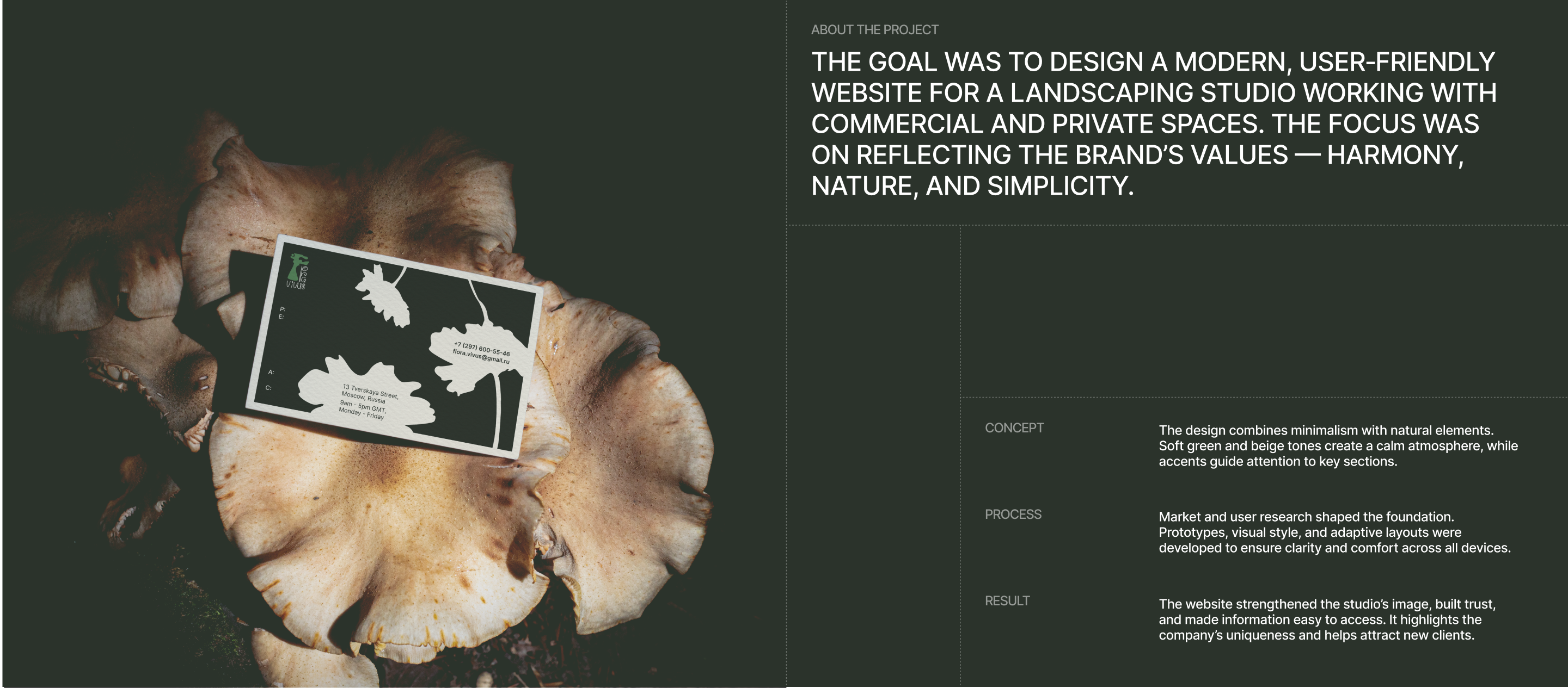 FloraVivus — Landscape Studio | Website — Изображение №2 — Интерфейсы, Брендинг на Dprofile