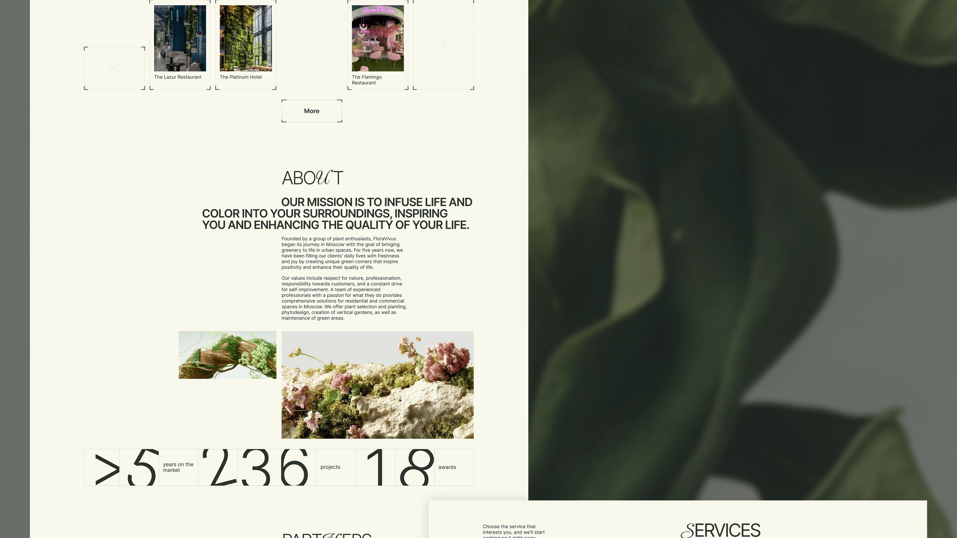 FloraVivus — Landscape Studio | Website — Изображение №4 — Интерфейсы, Брендинг на Dprofile