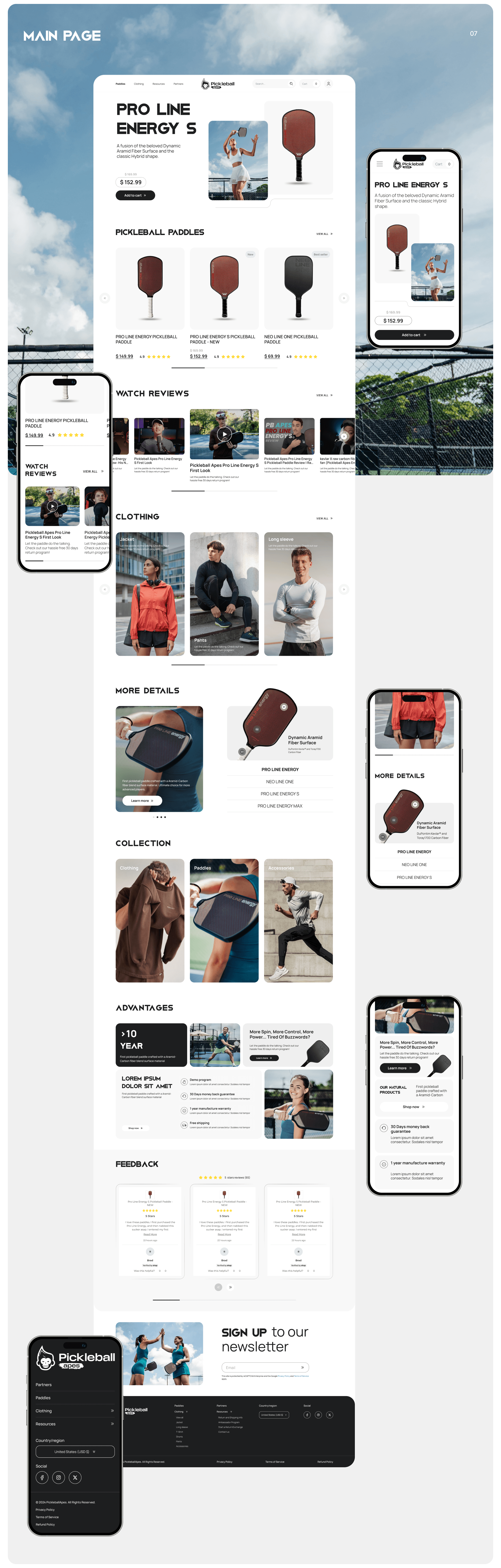 Pickleball APES — Изображение №7 — Интерфейсы, Брендинг на Dprofile