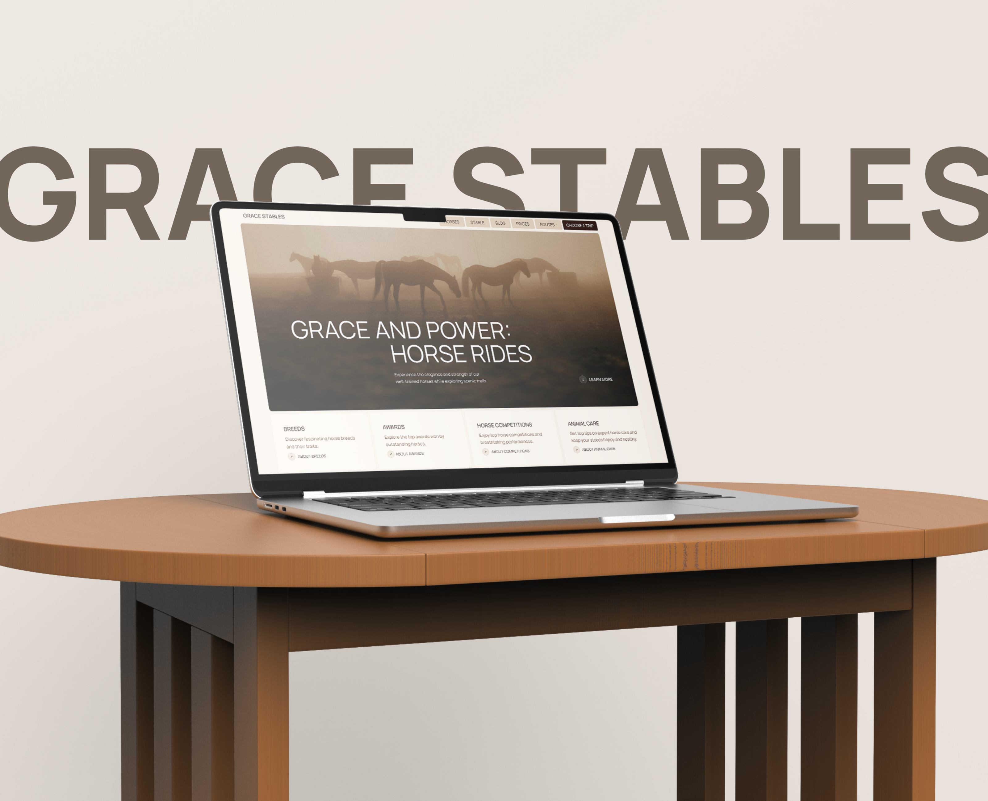 Grace Stables/ Сайт для компании конных прогулок — Интерфейсы на Dprofile
