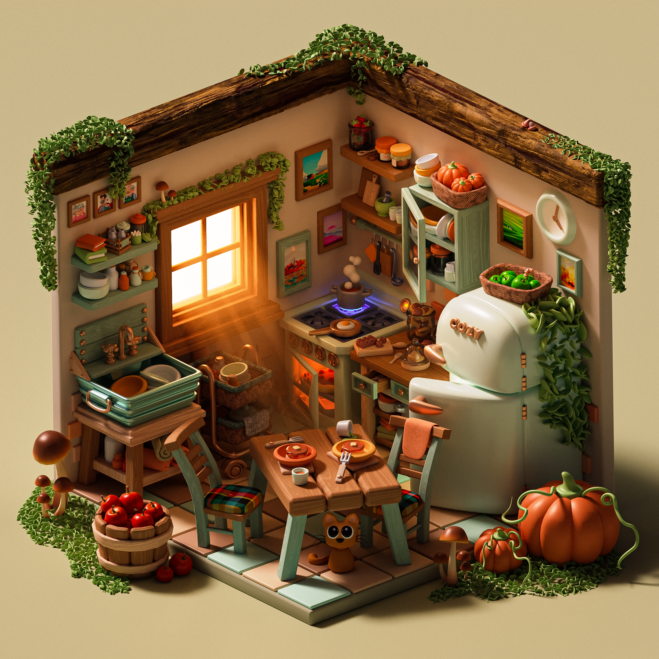 Уютные 3D-комнаты — Изображение №1 — Иллюстрация, 3D на Dprofile