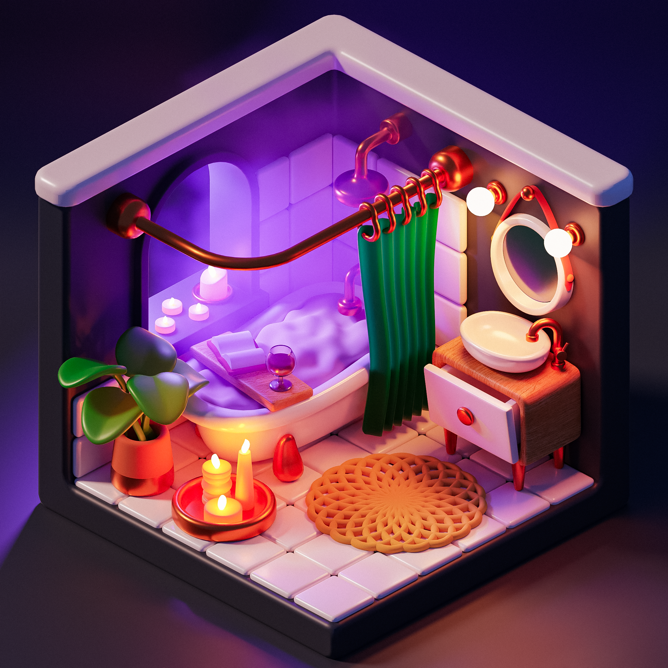 Уютные 3D-комнаты — Изображение №4 — Иллюстрация, 3D на Dprofile