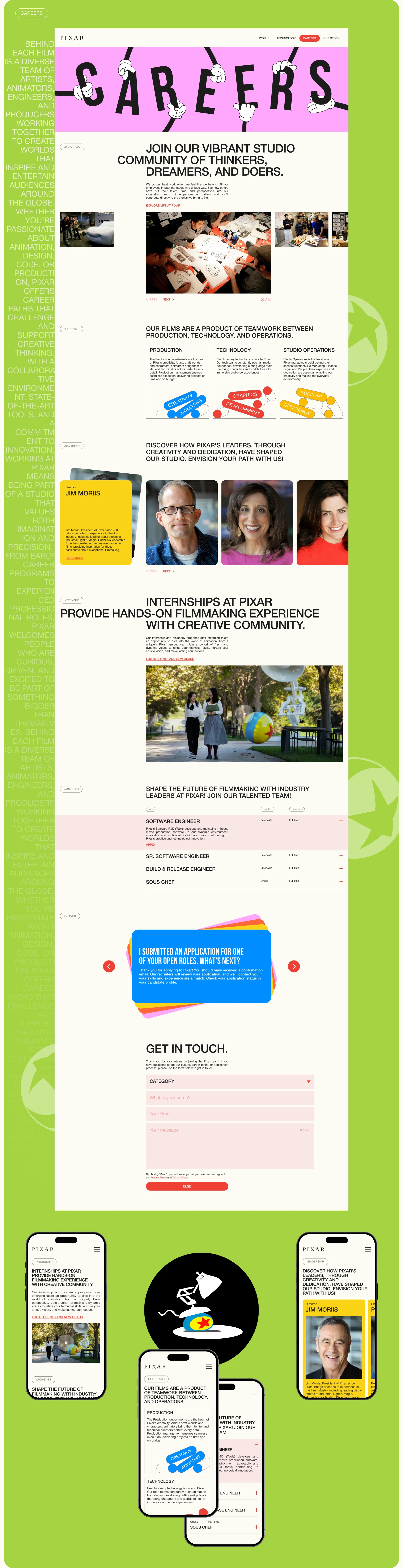 PIXAR | Corporate website redesign — Изображение №13 — Интерфейсы на Dprofile