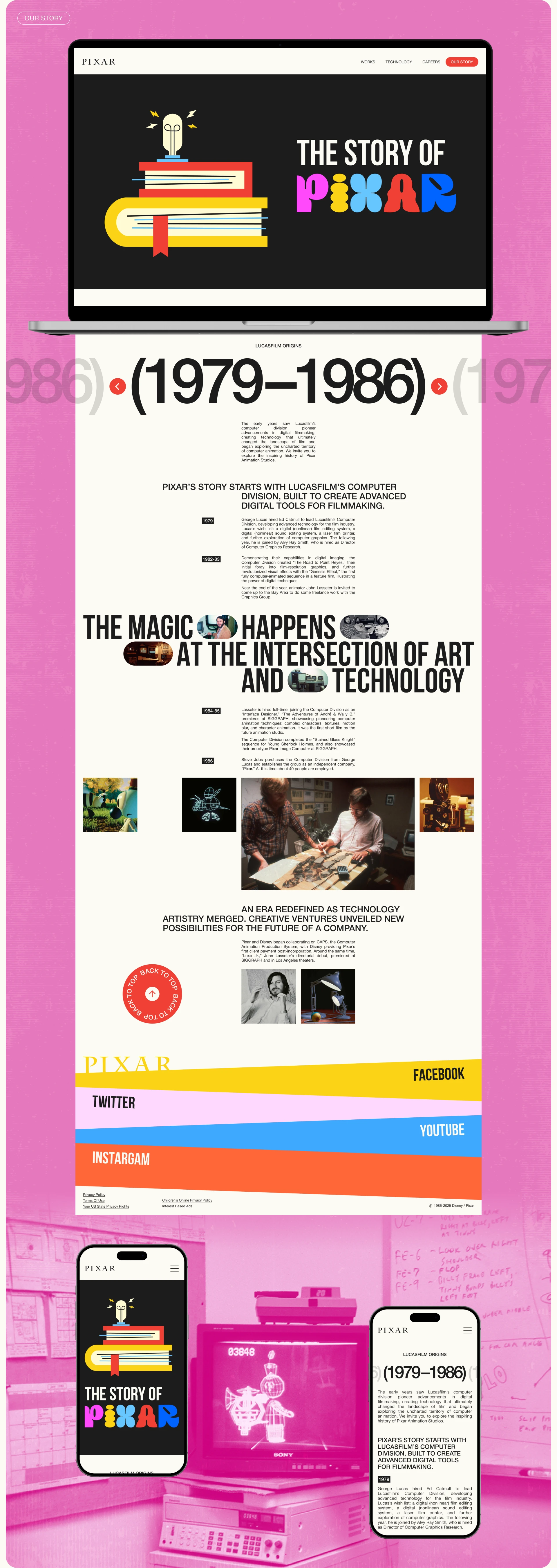 PIXAR | Corporate website redesign — Изображение №11 — Интерфейсы на Dprofile