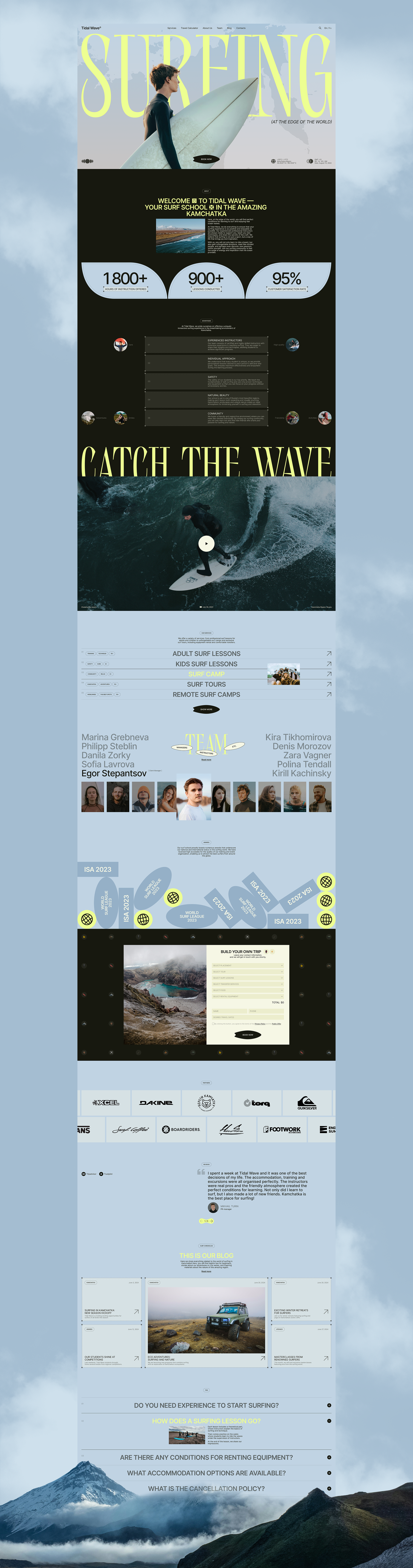 Tidal Wave Surf School | Corporate Website — Изображение №3 — Интерфейсы, Брендинг на Dprofile