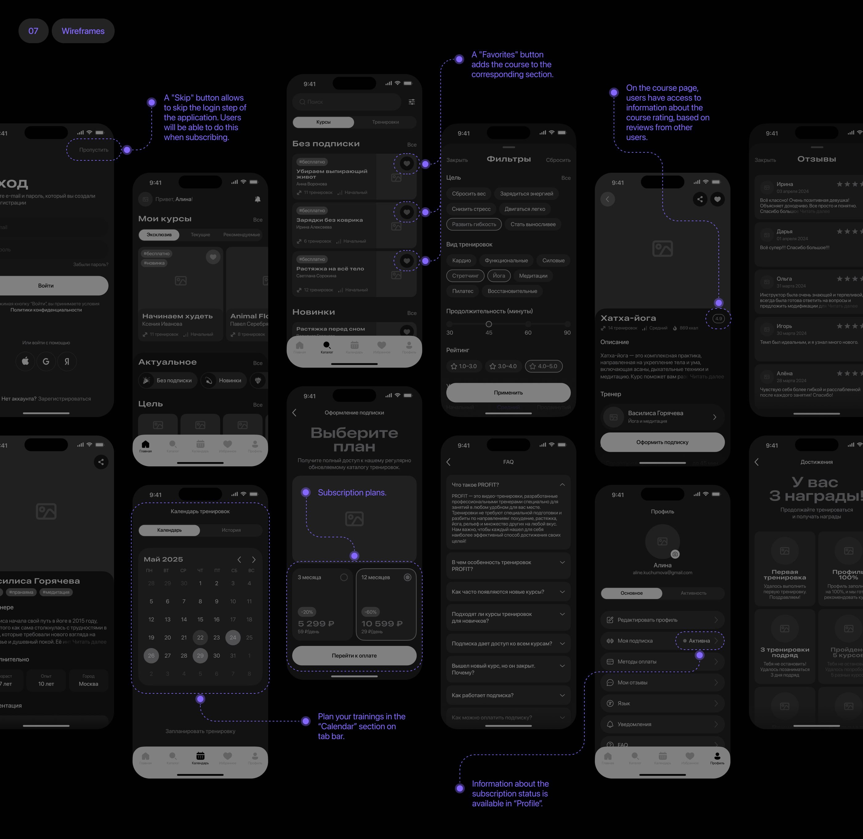 PROFIT | Fitness Mobile App — Изображение №11 — Интерфейсы на Dprofile