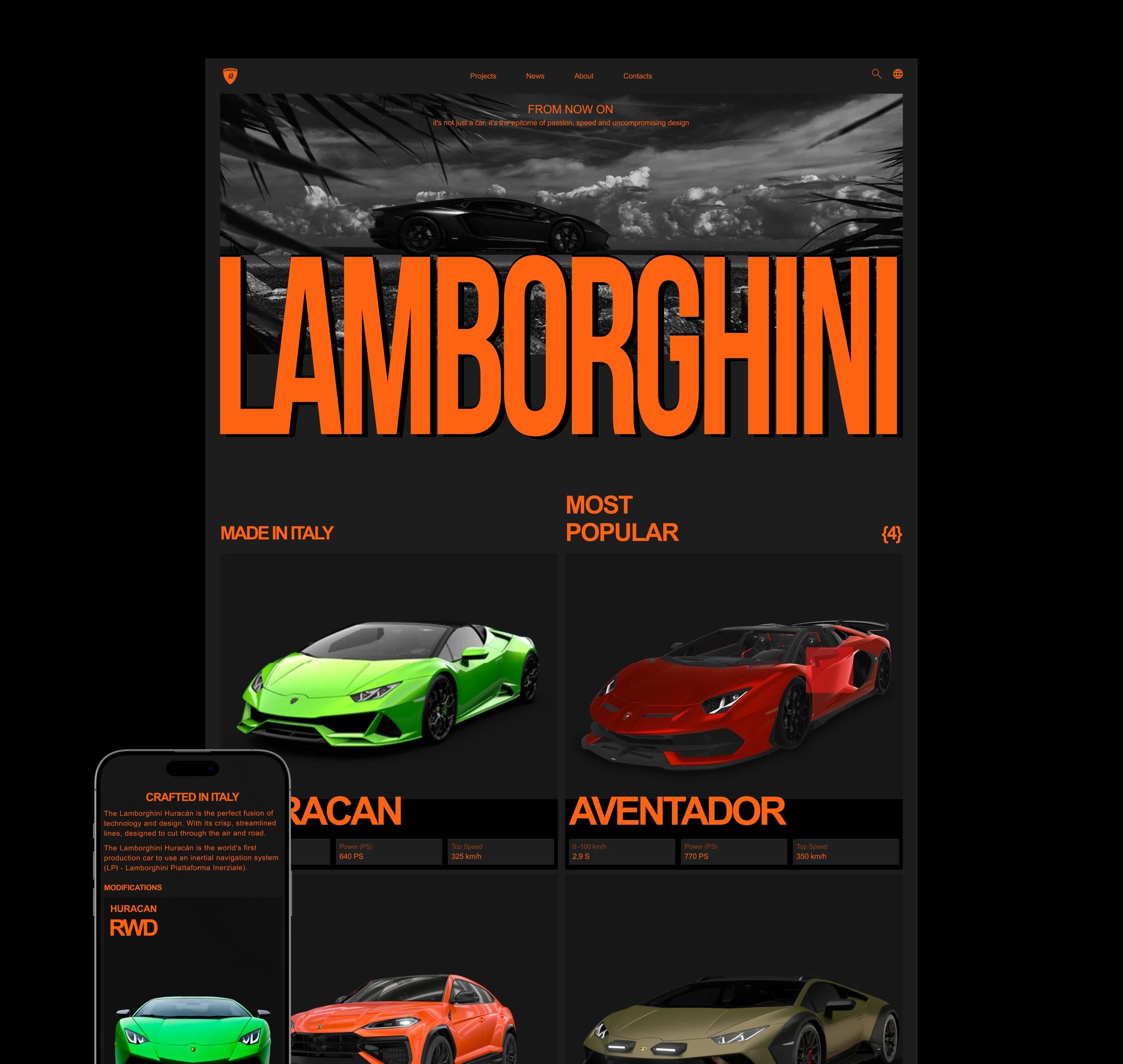 Lamborghini | Corporate website | Redesign — Изображение №12 — Интерфейсы на Dprofile