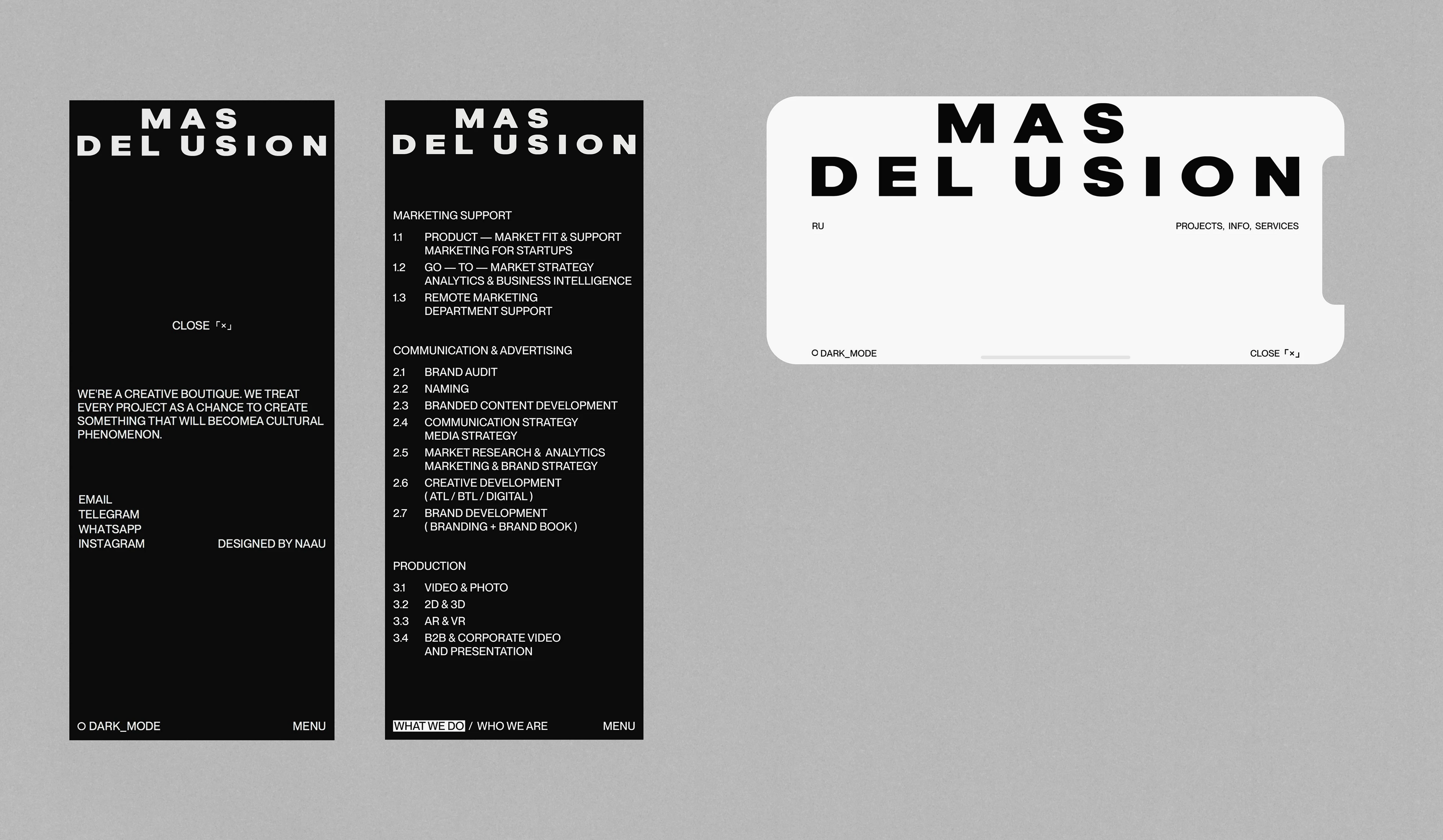 MASS DELLUSION — Изображение №4 — Интерфейсы, Брендинг на Dprofile