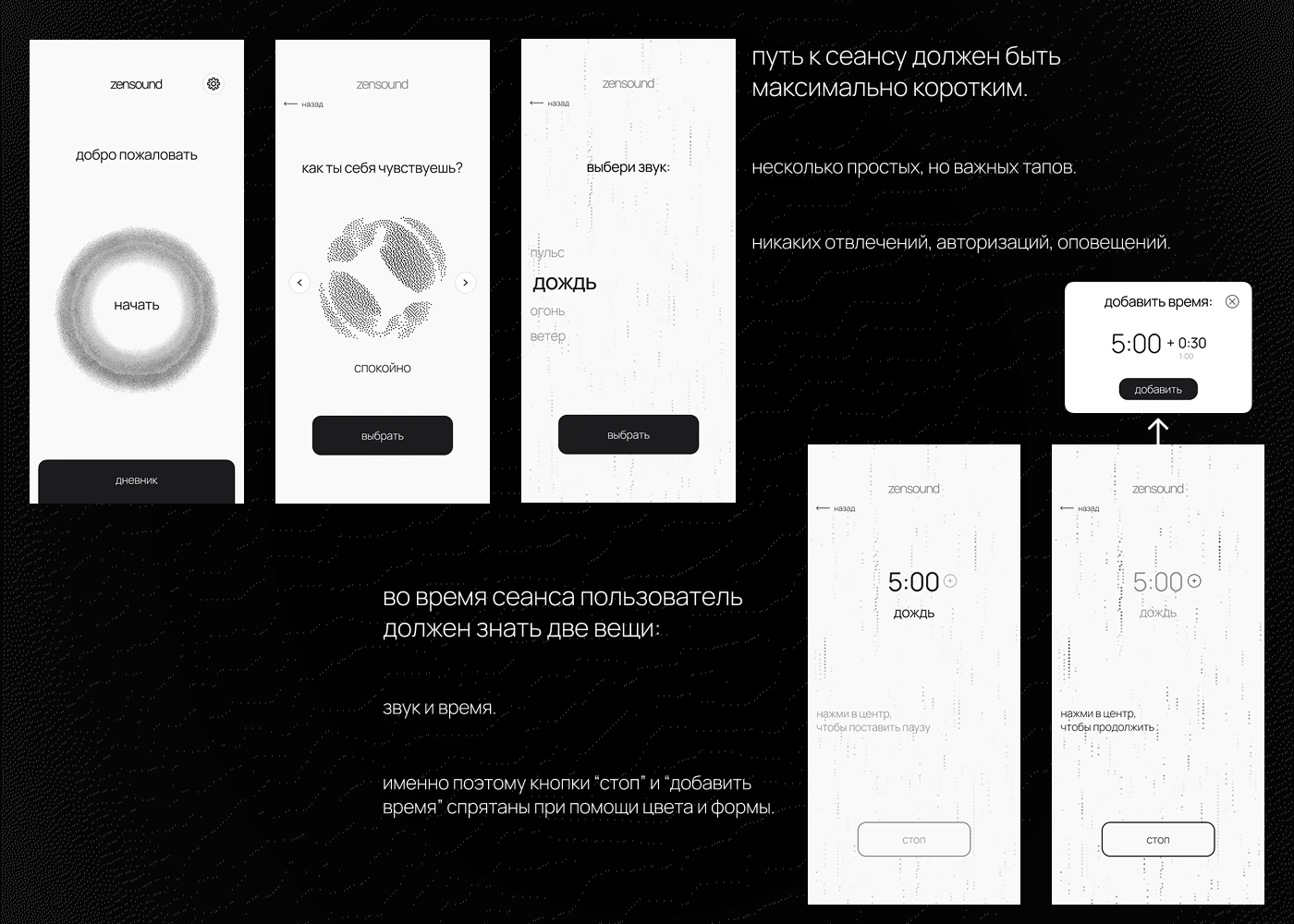 zensound, приложение для медитаций — Изображение №6 — Интерфейсы на Dprofile