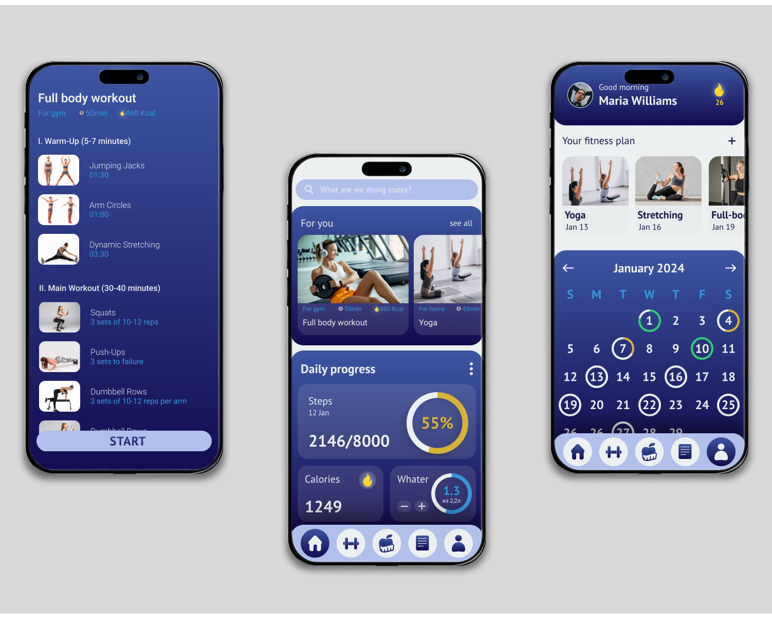 Fitness App Design — Интерфейсы на Dprofile