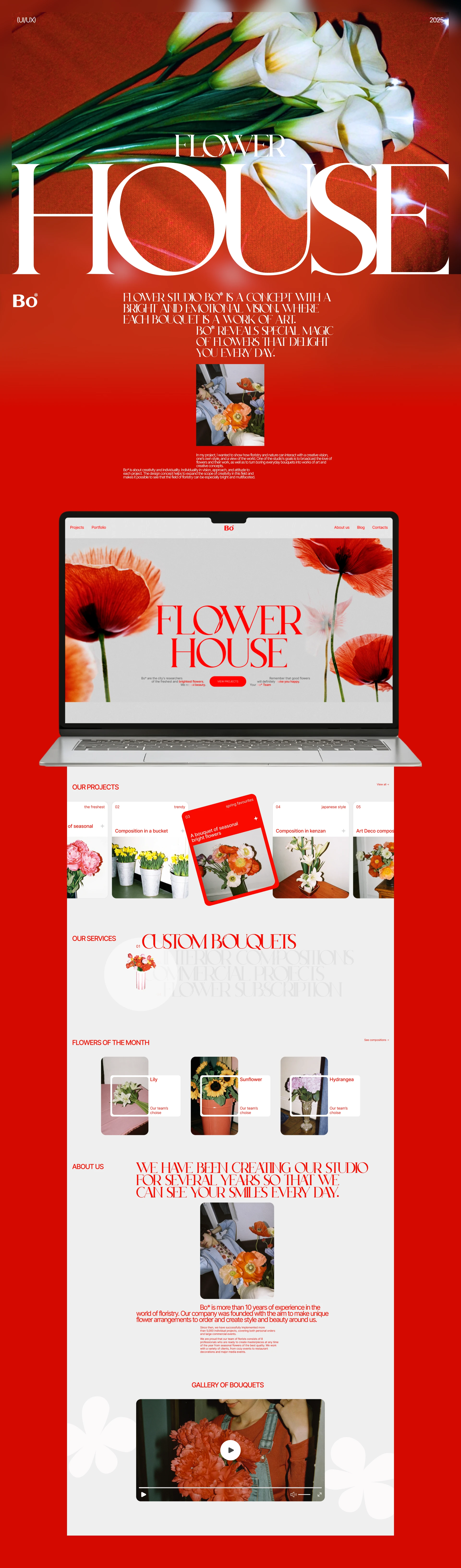 Flower Studio Bo* | Corporate Website Design — Изображение №1 — Интерфейсы, Брендинг на Dprofile