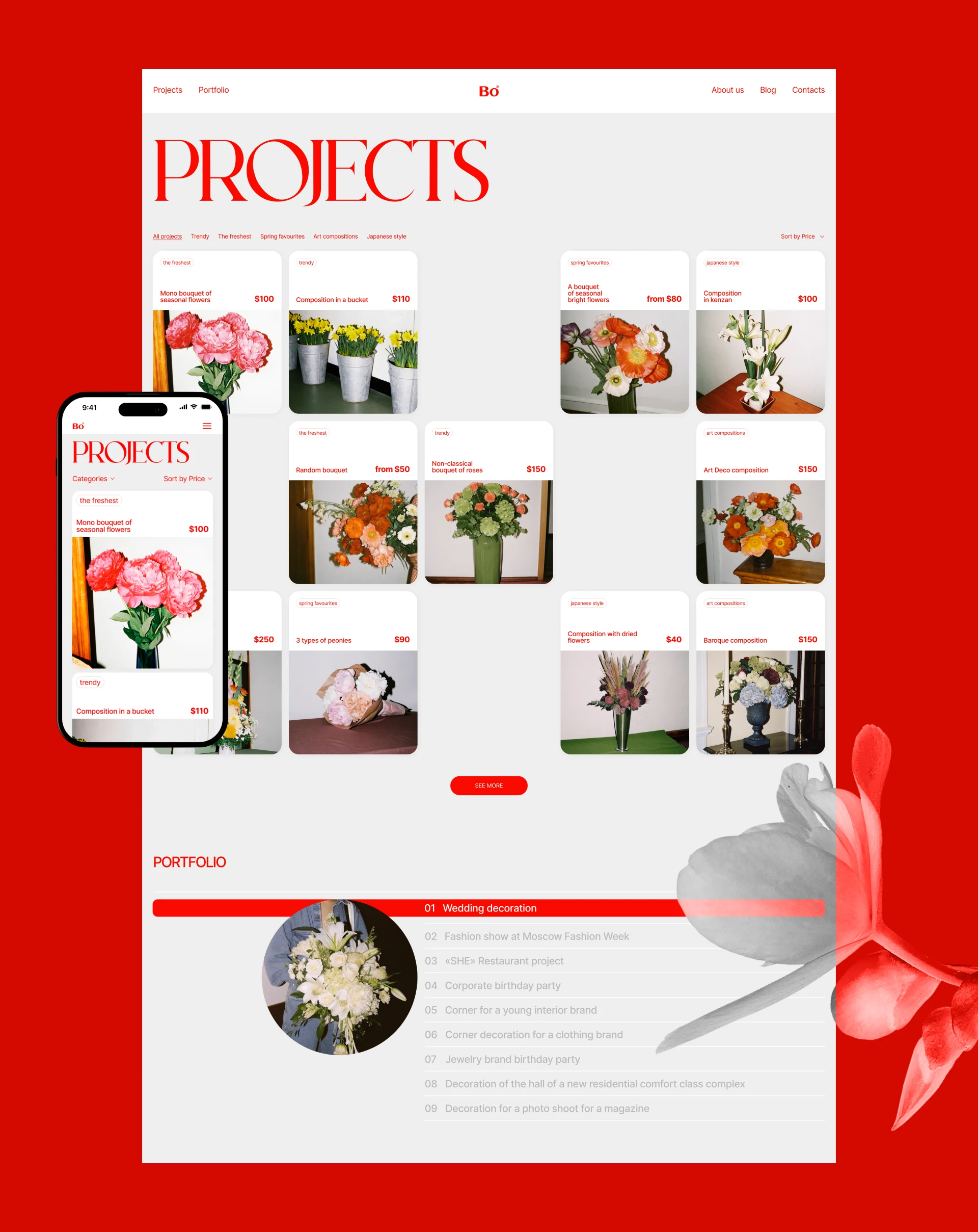Flower Studio Bo* | Corporate Website Design — Изображение №5 — Интерфейсы, Брендинг на Dprofile