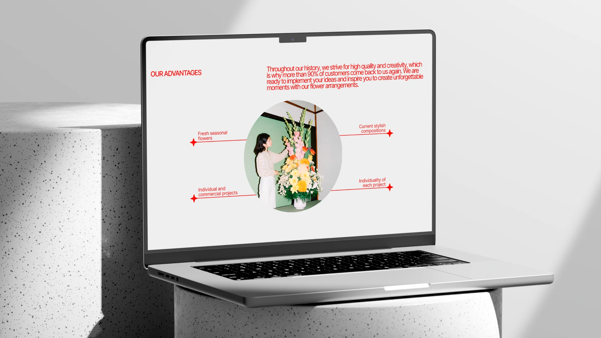 Flower Studio Bo* | Corporate Website Design — Изображение №2 — Интерфейсы, Брендинг на Dprofile