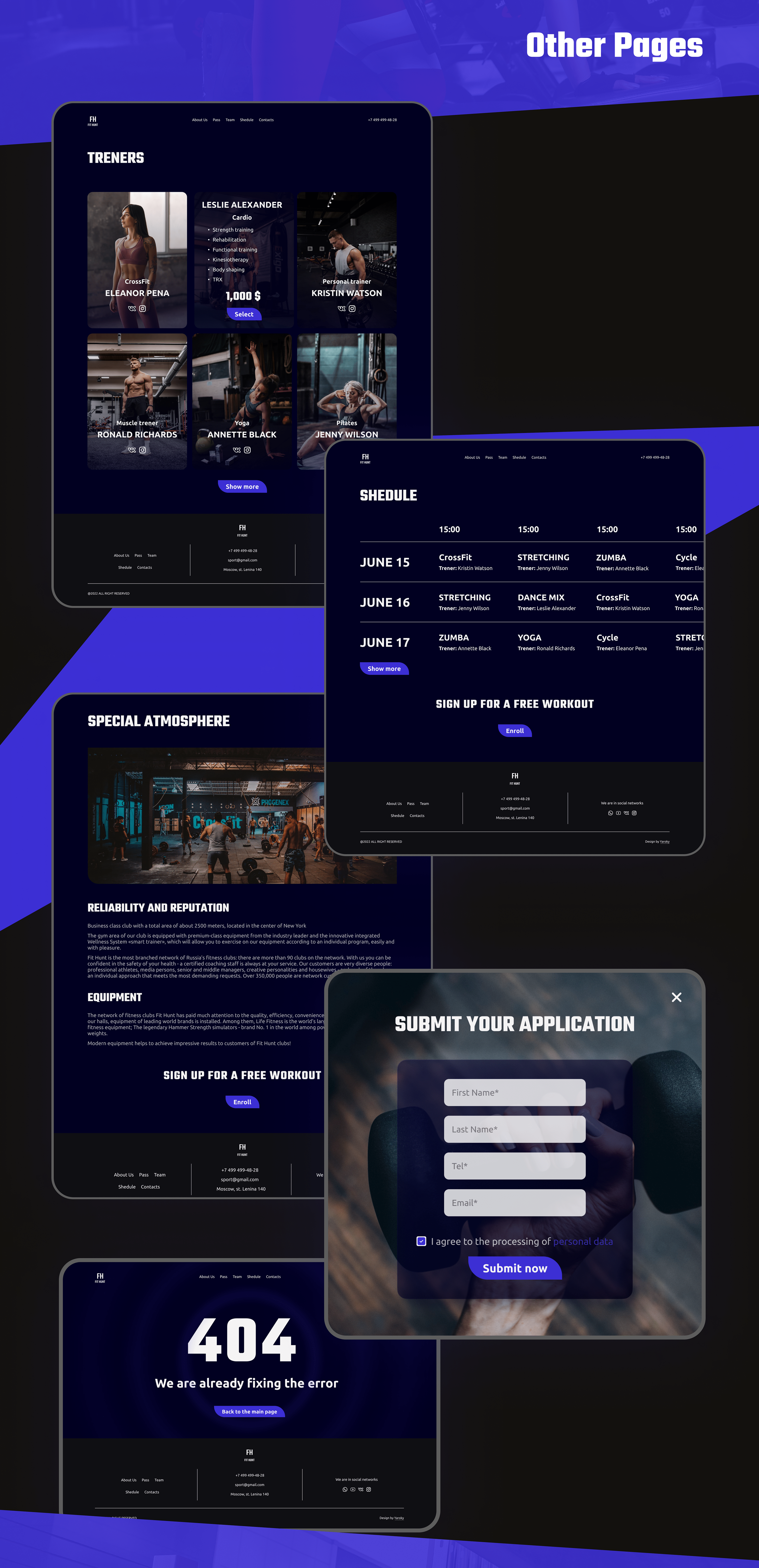 Fitness Club | FitHunt — Изображение №7 — Интерфейсы, Маркетинг на Dprofile