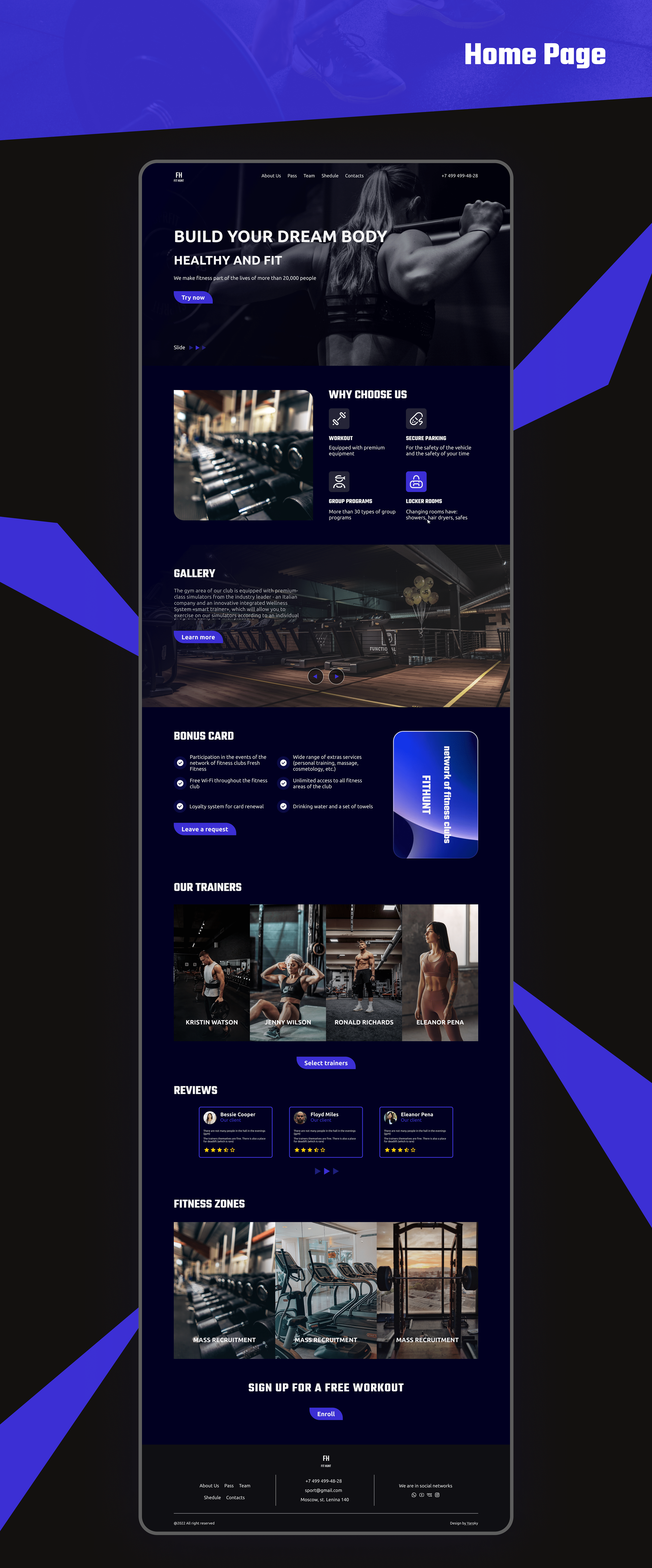 Fitness Club | FitHunt — Изображение №2 — Интерфейсы, Маркетинг на Dprofile