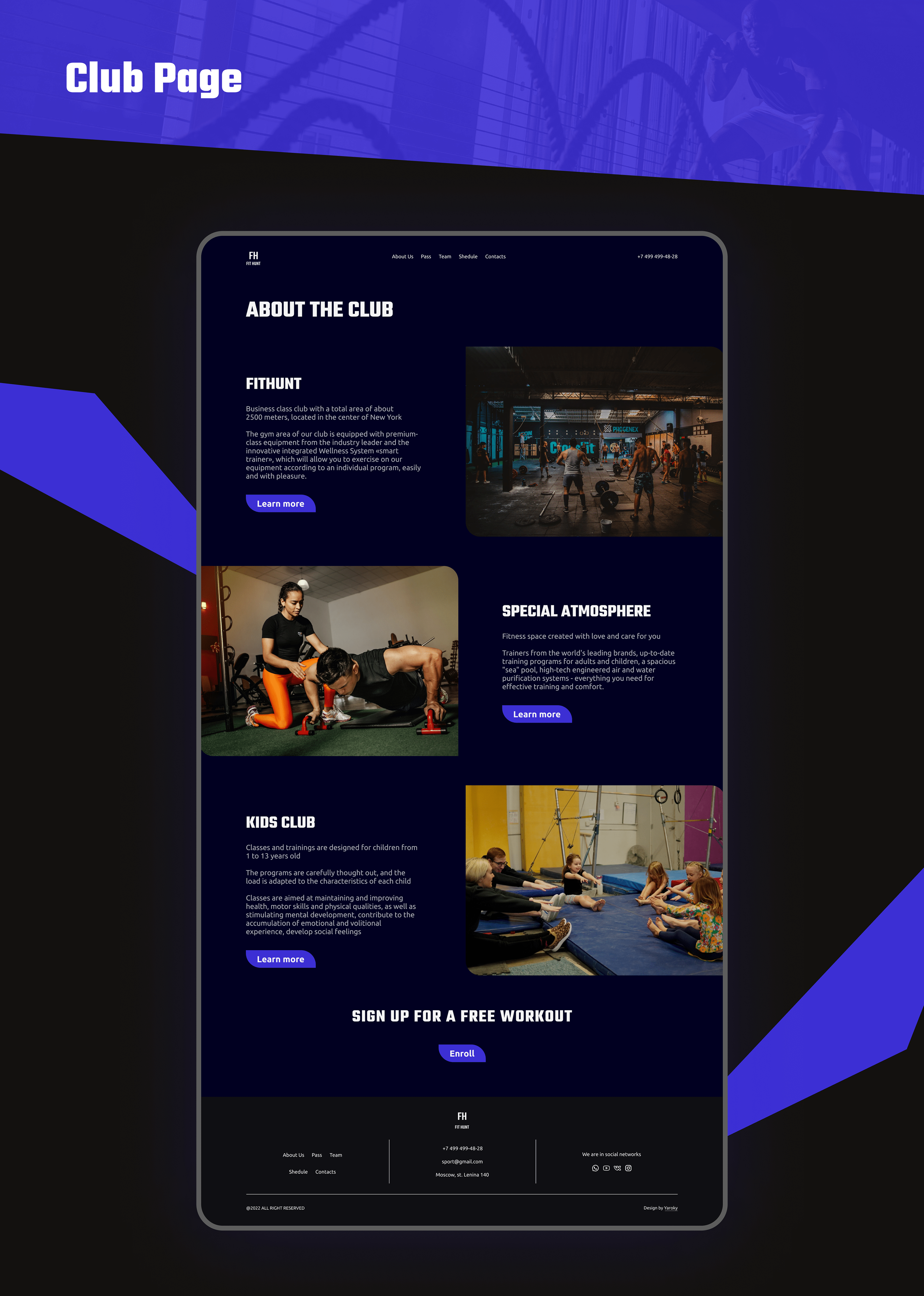Fitness Club | FitHunt — Изображение №4 — Интерфейсы, Маркетинг на Dprofile